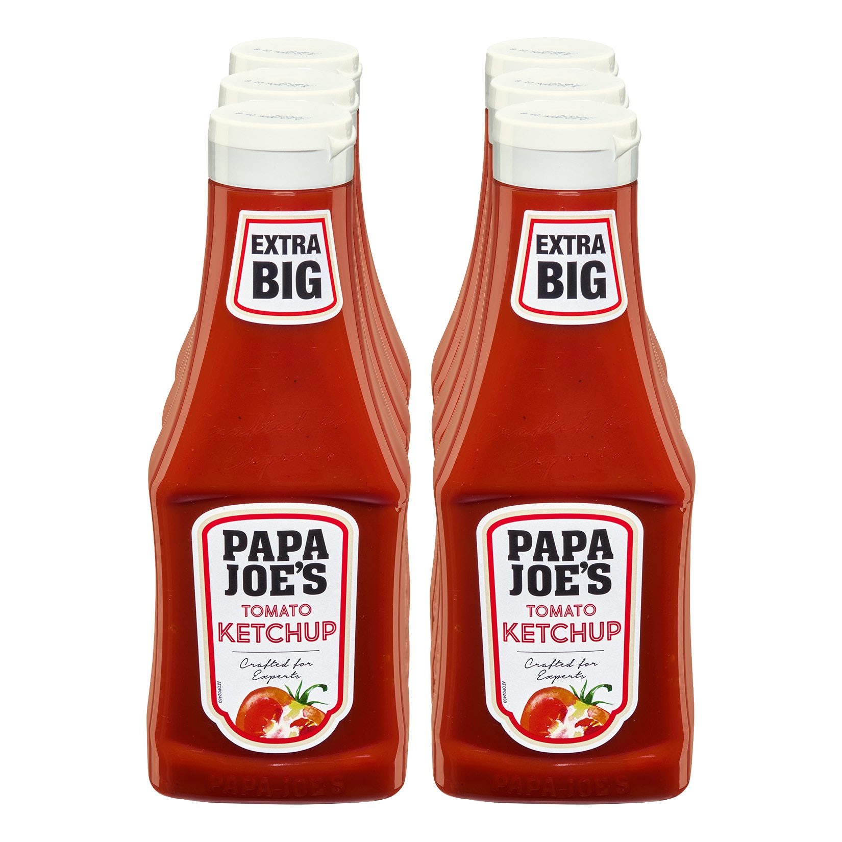 Papa Joe`s Tomaten Ketchup Extra Big 1,2 Liter, 6er Pack - Bild 1