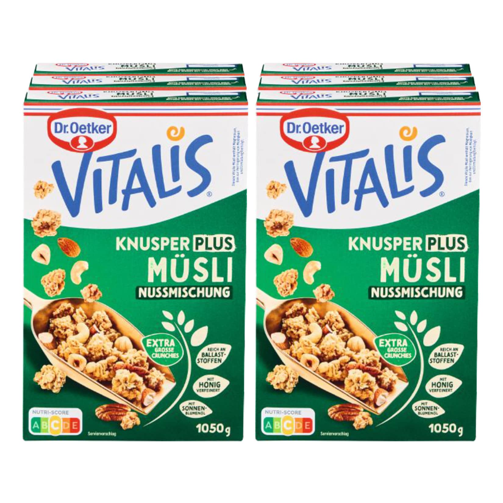 Dr. Oetker Vitalis KnusperPlus M&uuml;sli Nussmischung 1,05 kg, 6er Pack - Bild 1