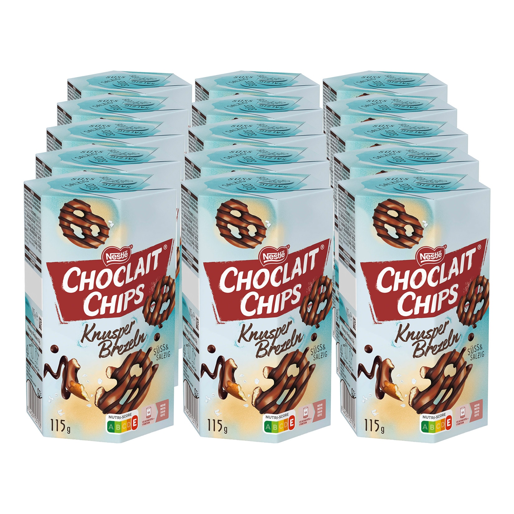 Choclait Chips Knusper Brezel 115 g, 15er Pack - Bild 1