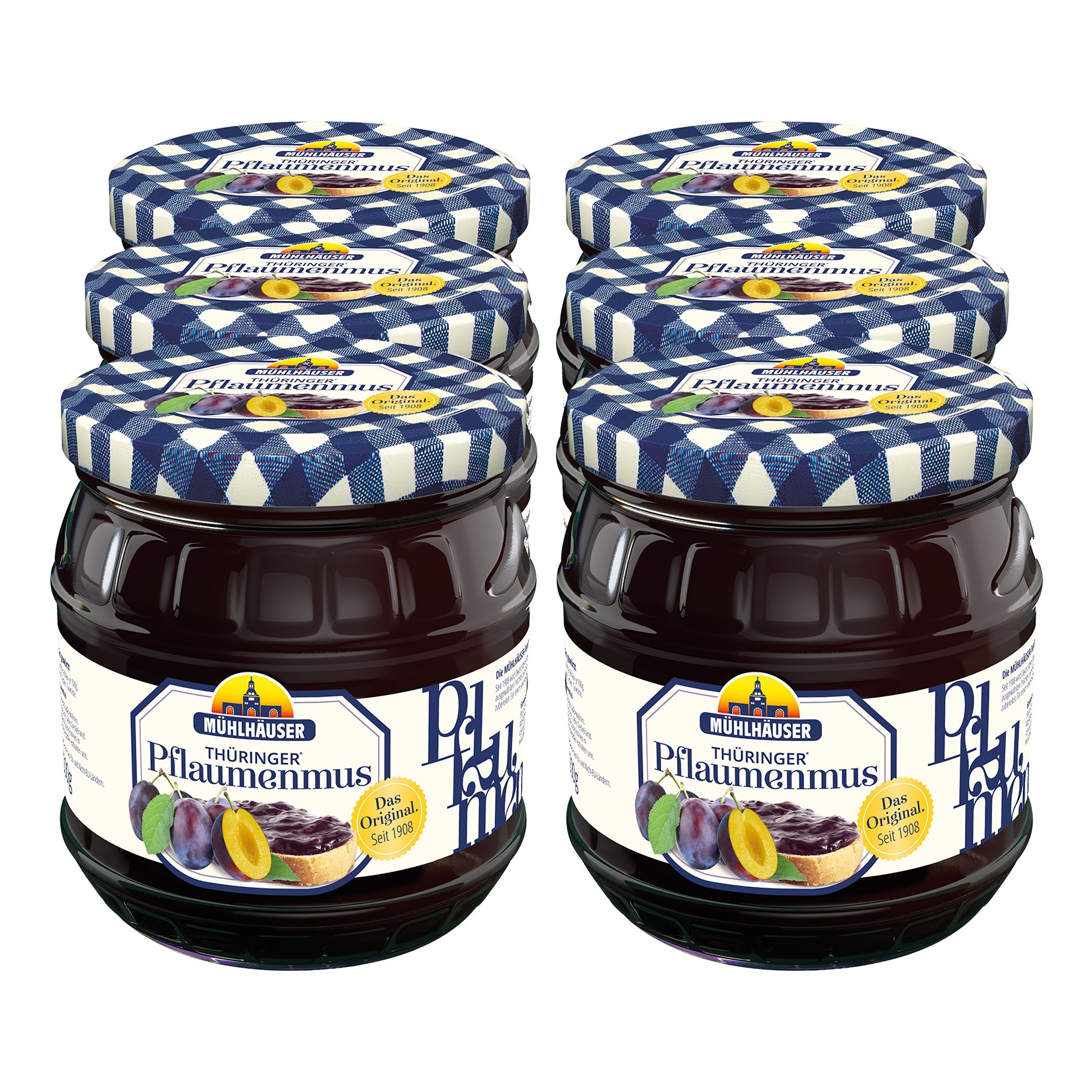 M&uuml;hlh&auml;user Original Th&uuml;ringer Pflaumenmus 1 kg, 6er Pack - Bild 1