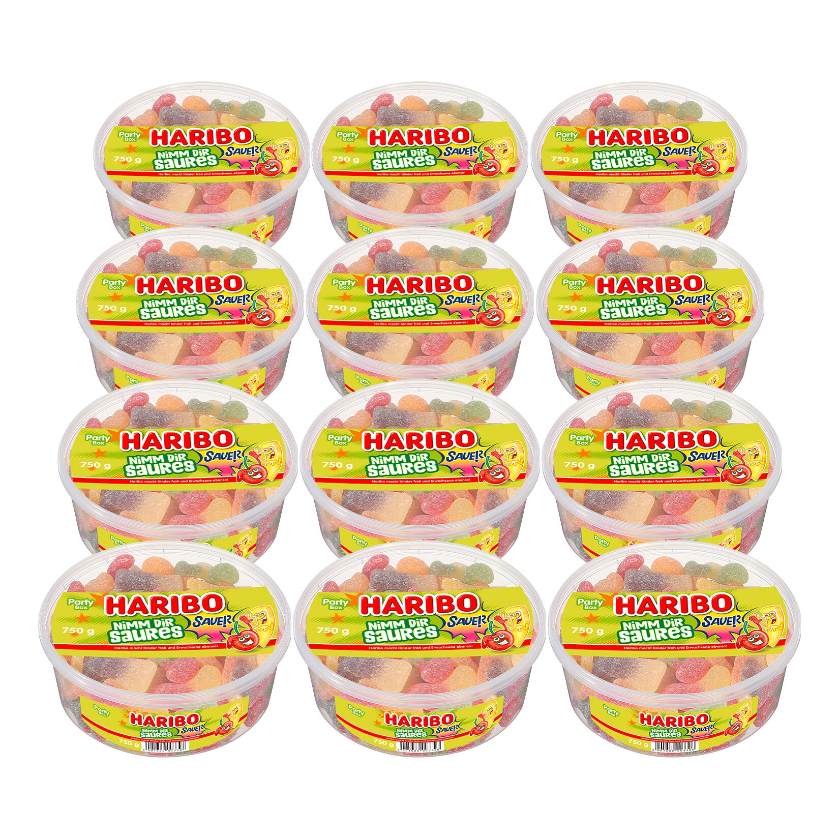 Haribo Nimm Dir Saures Party Box 750 g, 12er Pack | 04001686003404