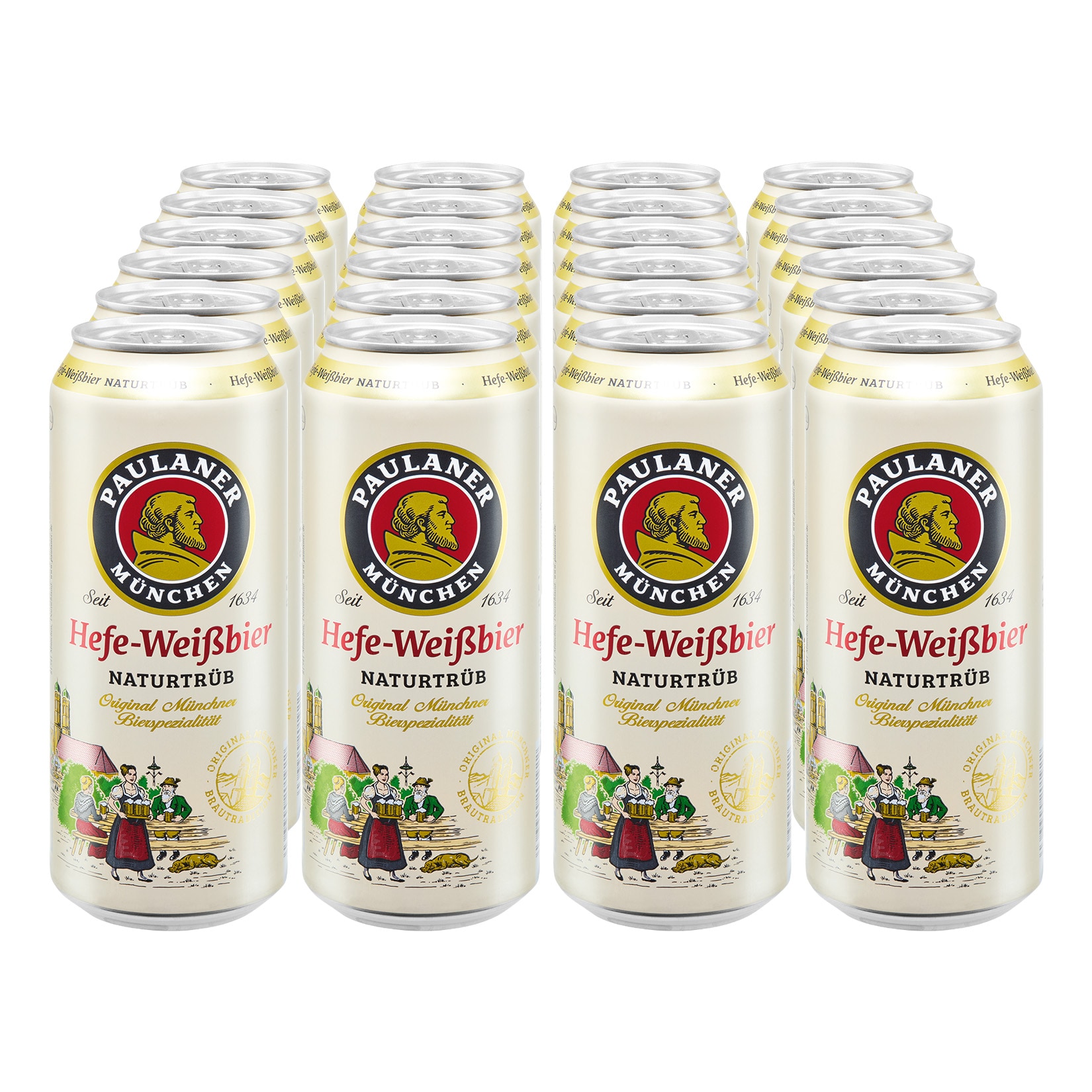 Paulaner Hefe-Wei&szlig;bier naturtr&uuml;b 5,5 % vol 0,5 Liter, 24er Pack - Bild 1