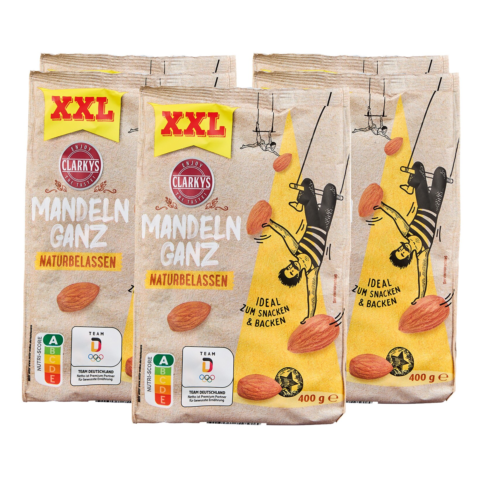 Clarkys Mandeln ganz XXL 400 g, 5er Pack | 04316268717922