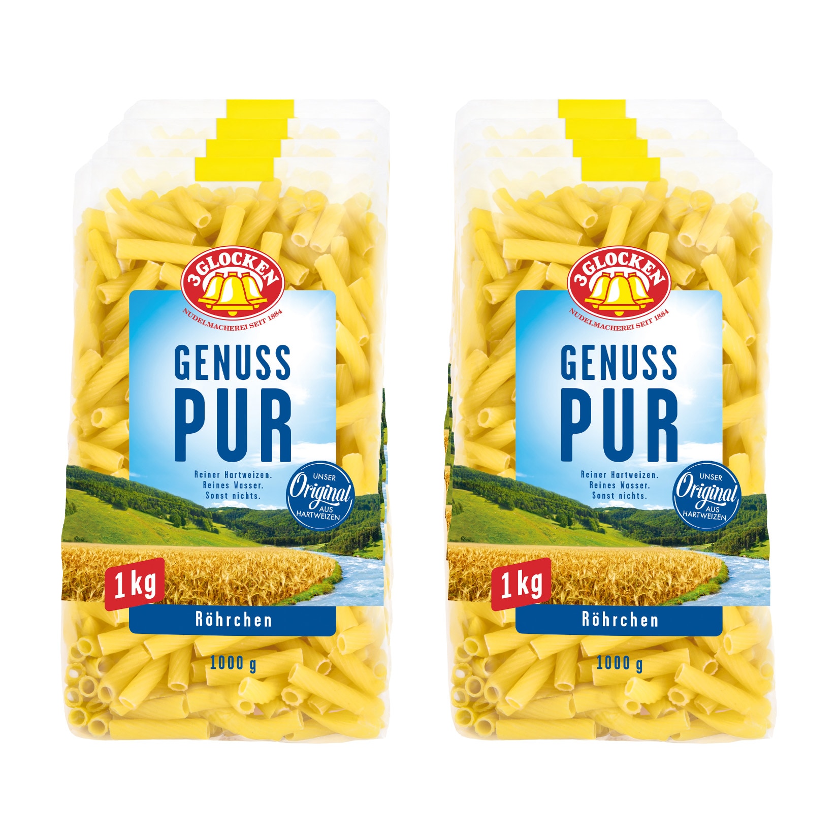 3 Glocken Genuss Pur R&ouml;hrchen 1 kg, 8er Pack - Bild 1