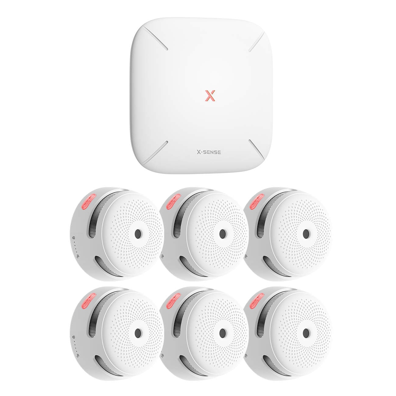 X-Sense FS61 RF-Rauchmelder-Set mit Basisstation SBS50 und 6x Smart-Rauchmelder XS01-M - Bild 1
