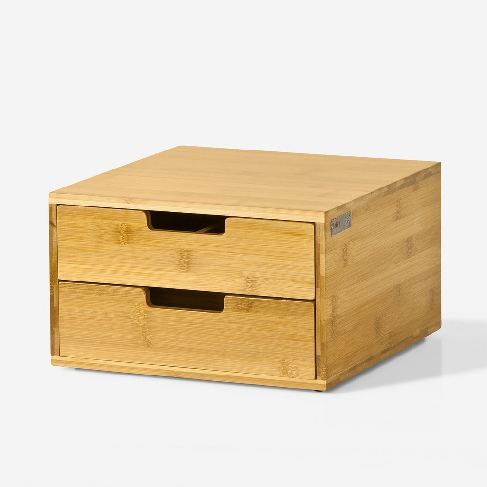 SoBuy Kapselhalter mit 2 Schubladen Holzfarbe 31x30x18cm Minimalistisch - Bild 1