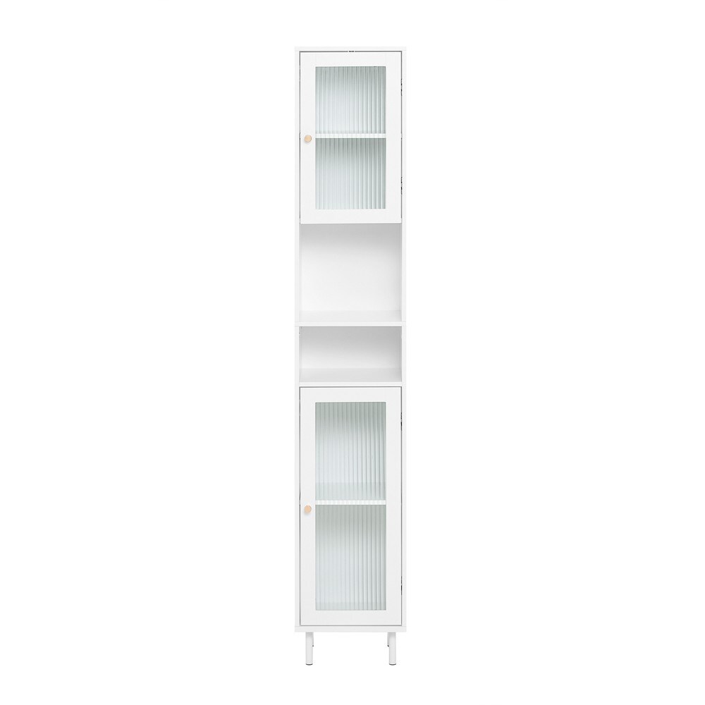 SoBuy Badezimmer-Hochschrank mit 2 T&uuml;ren Wei&szlig; 30x30x180cm Modern - Bild 1