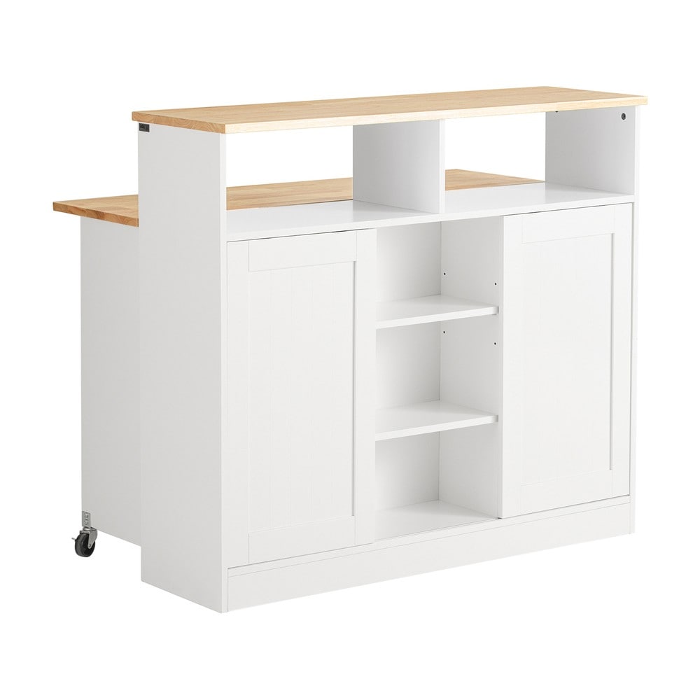 SoBuy K&uuml;cheninsel mit 2 T&uuml;ren Wei&szlig; 110x66x97cm Nordisch - Bild 1