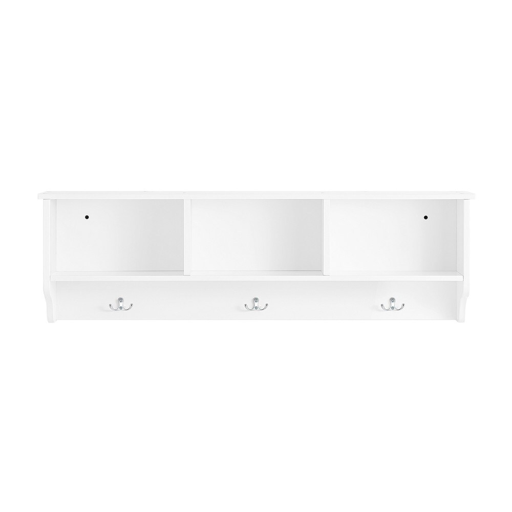 SoBuy Wandgarderobe mit 3 Haken Wei&szlig; 100x20x30cm Nordisch - Bild 1