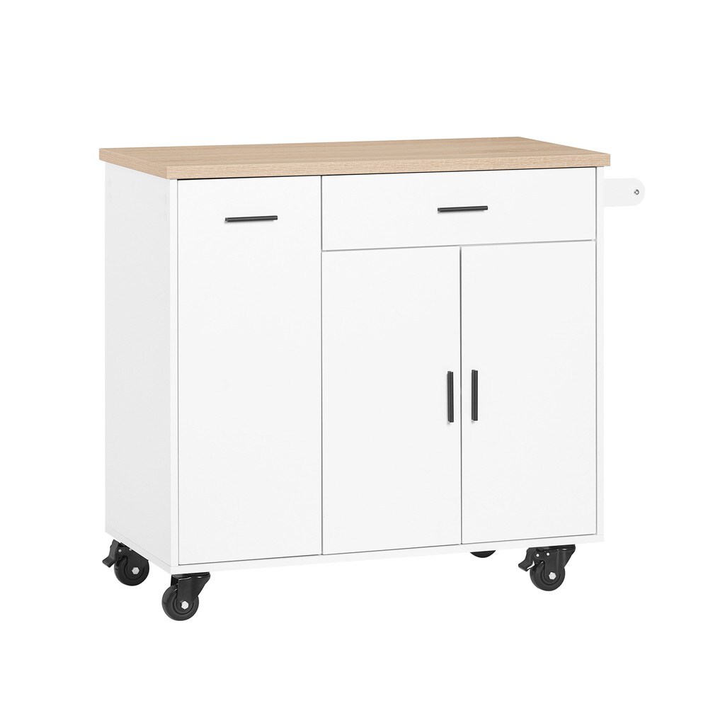 SoBuy Küchenwagen mit 1 Schublade Weiß 95x46x92cm Modern