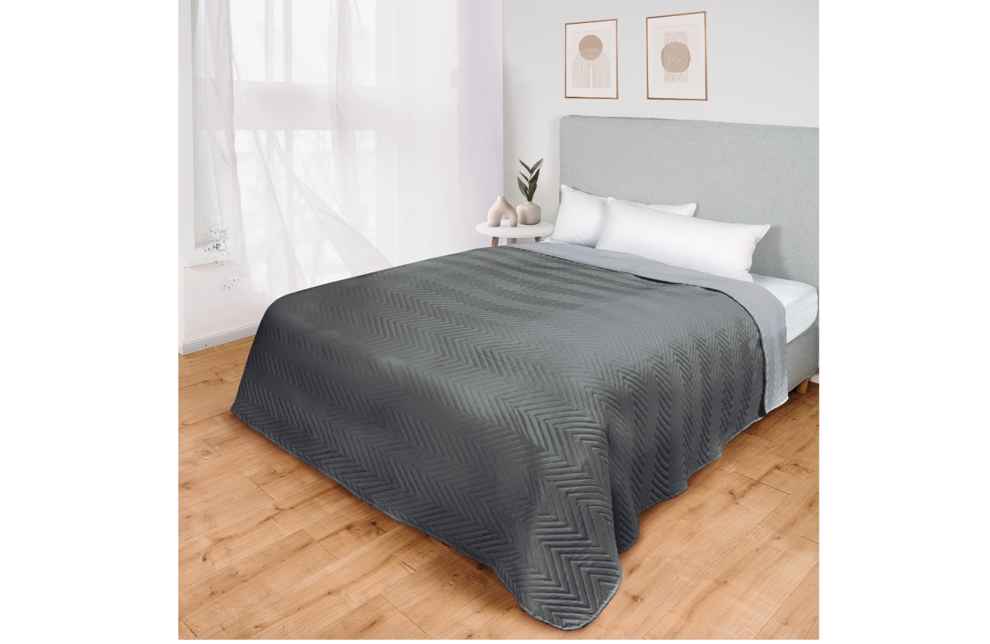 Tagesdecke 200x220cm - anthrazit - Bild 1