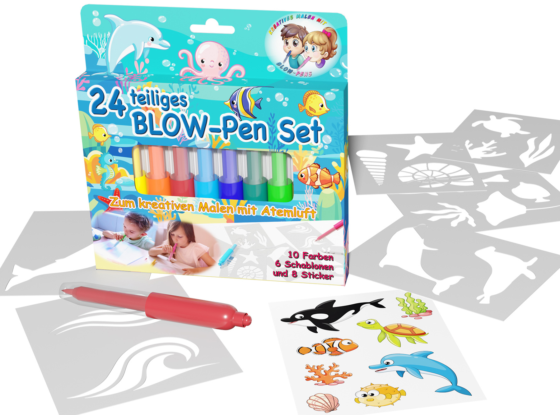 Pustestifte 10er Set Ozean - Bild 1