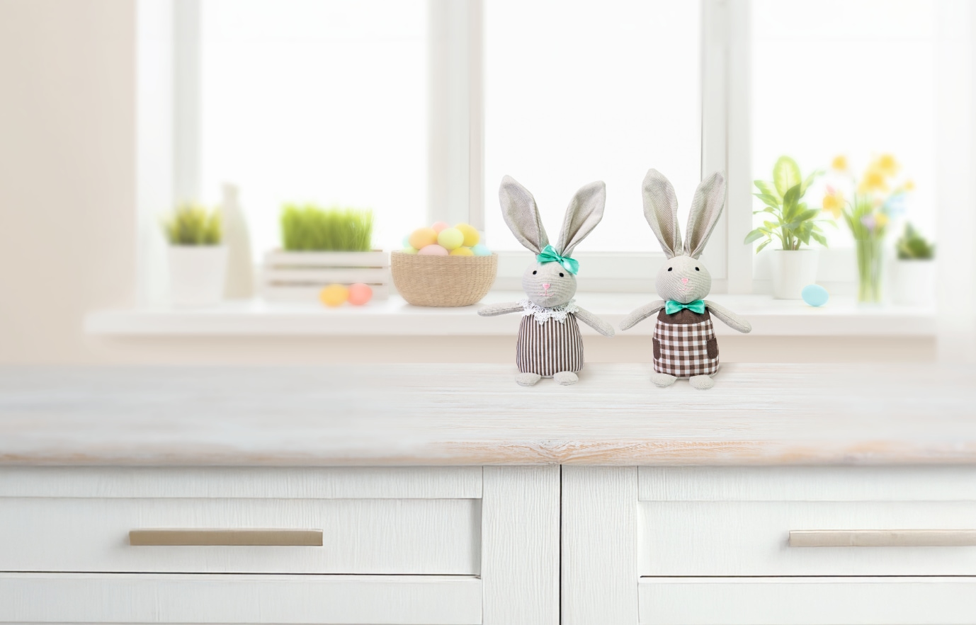 Dekor Osterhase sitzend Hasen, rot - Bild 1