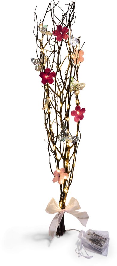 Dekor Fr&uuml;hlingszweige, Blumen/Schmetterling - Bild 1