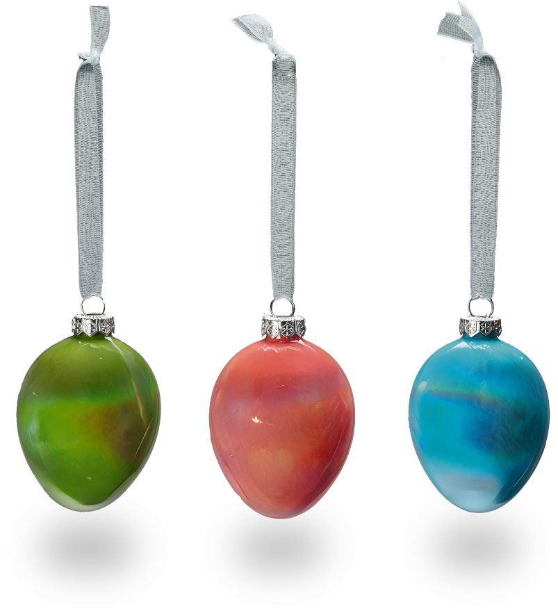 Dekor Glaseier 3er Set, Seifenblasen - Bild 1