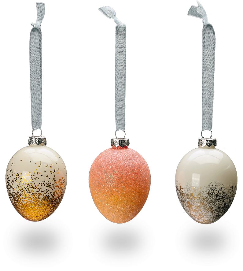 Dekor Glaseier 3er Set, Glitter - Bild 1