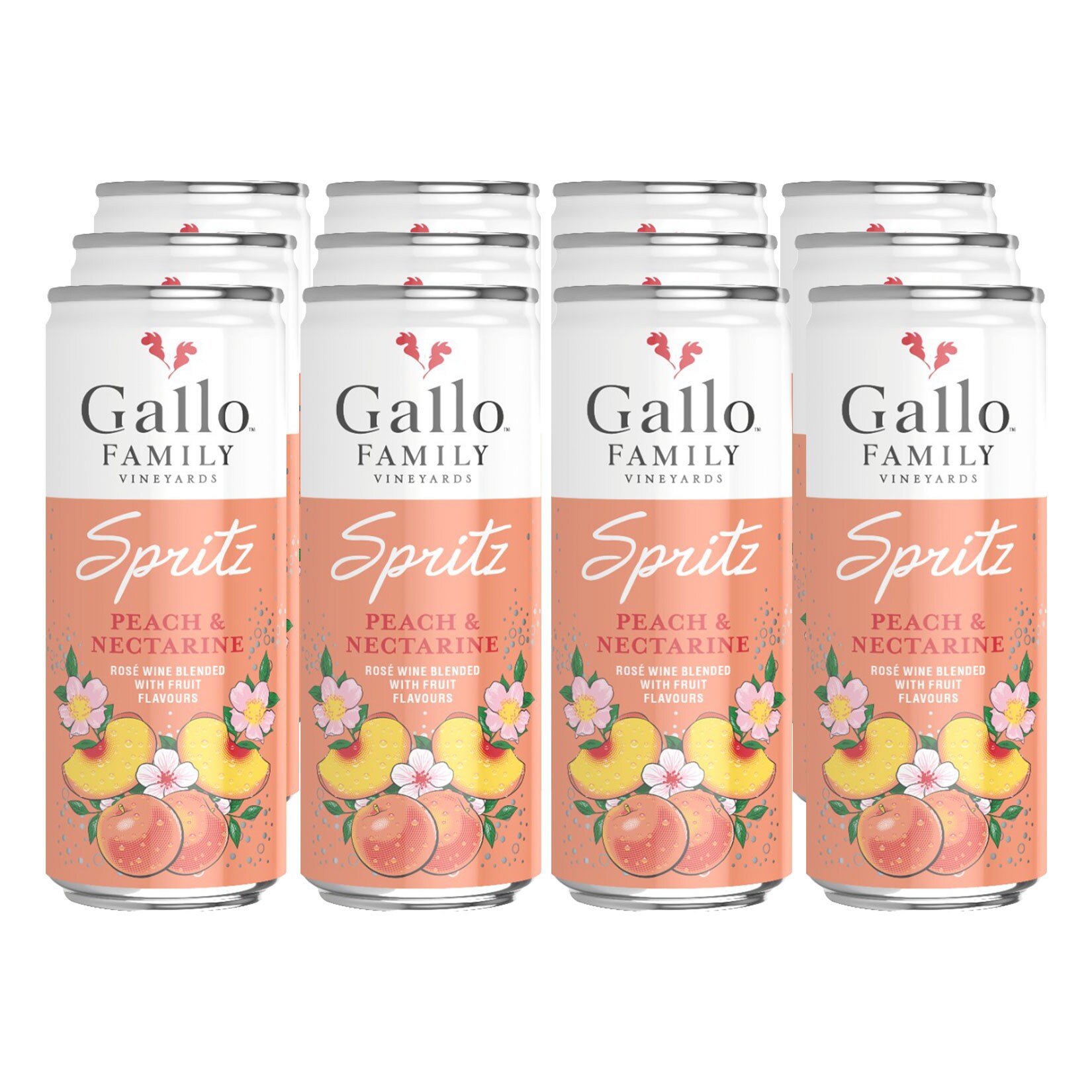 Gallo Family Vineyards Spritz Pfirsich Nektarine Dose 5,5 % vol 0,25 Liter, 12er Pack - Bild 1