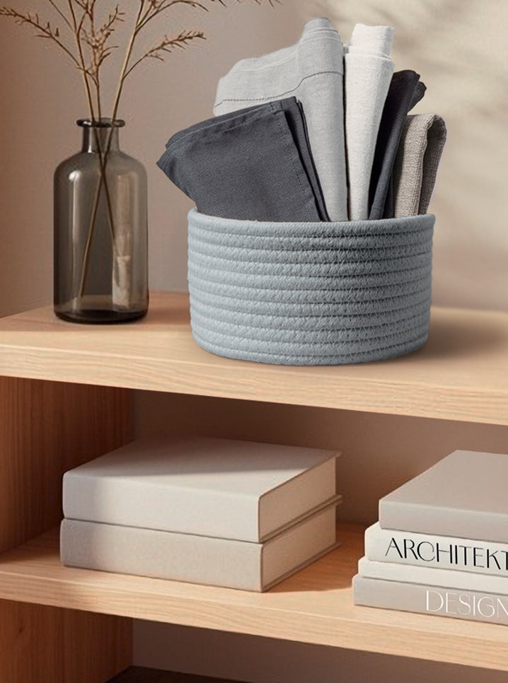 Dekor Aufbewahrungsk&ouml;rbchen 3er Set, grau - Bild 1