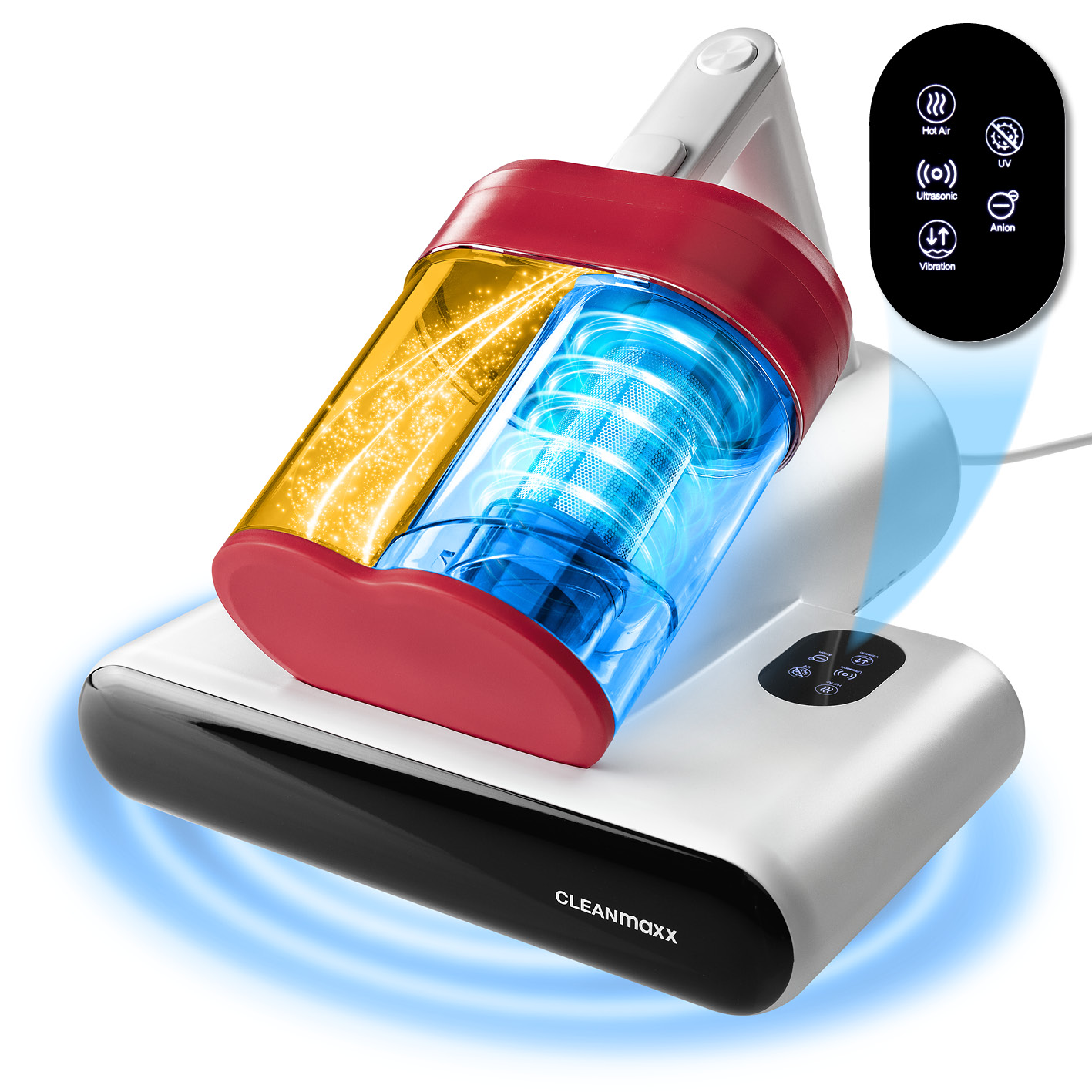 CLEANmaxx Milben-Handstaubsauger 400W wei&szlig;/rot - Bild 1