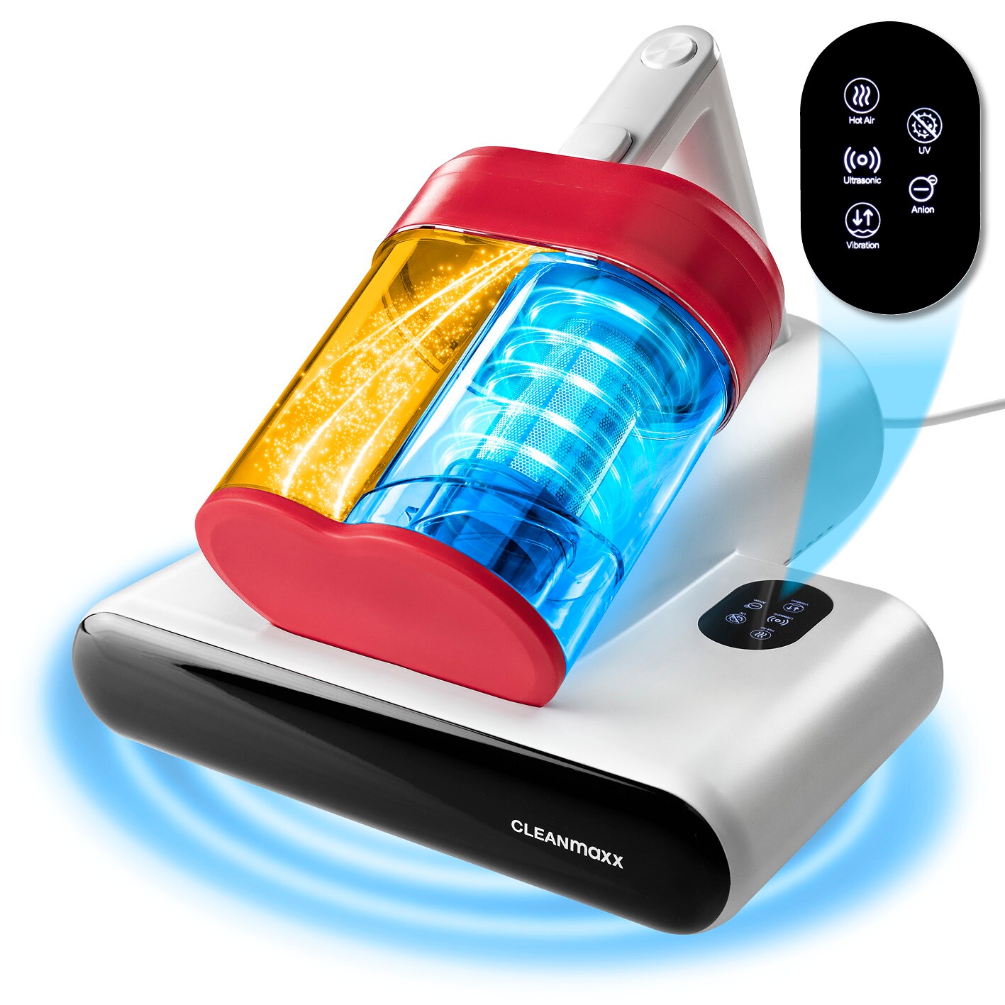 CLEANmaxx Milben-Handstaubsauger 400W weiß/rot | 04067522074618