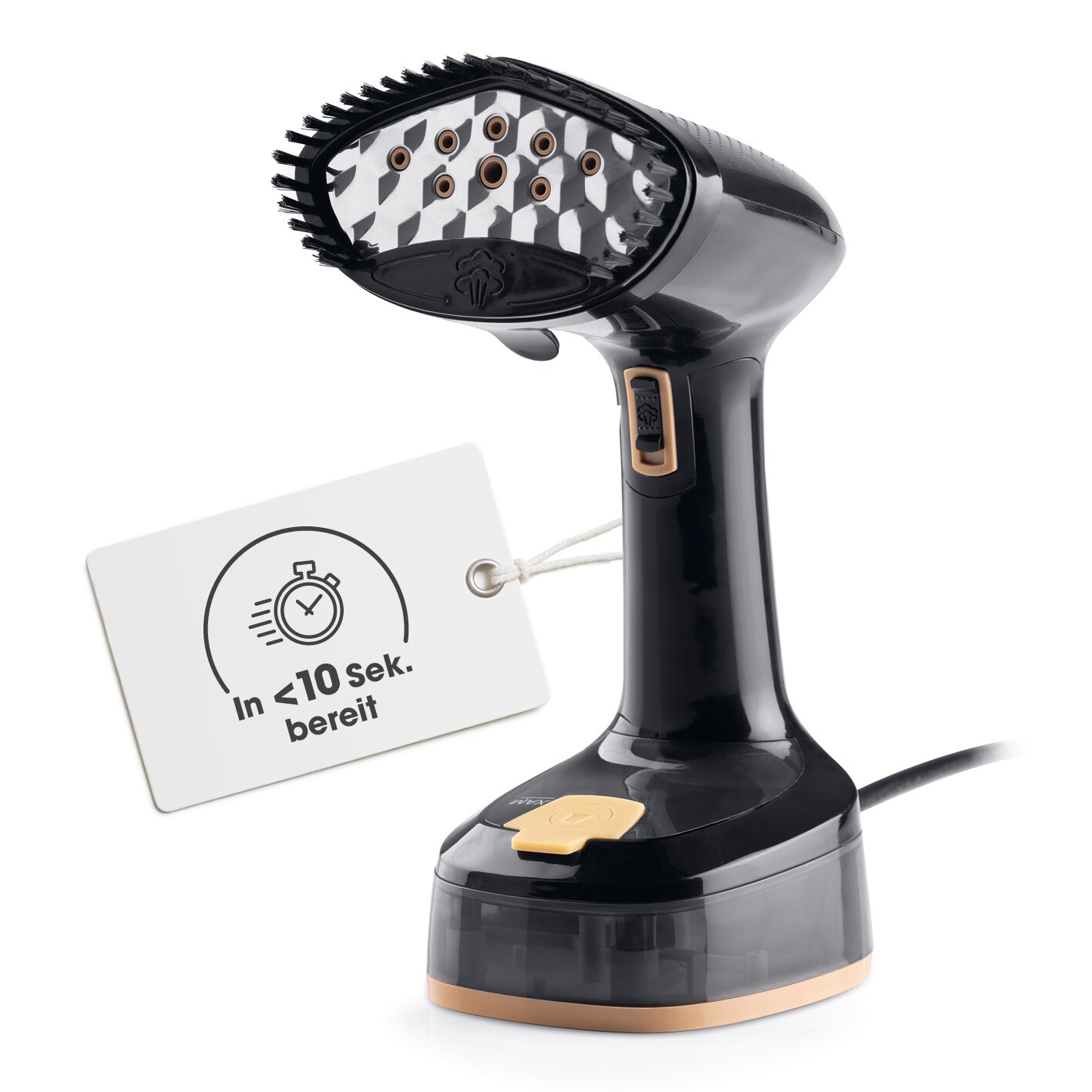 CLEANmaxx Dampfb&uuml;rste faltbar 1600W schwarz - Bild 1