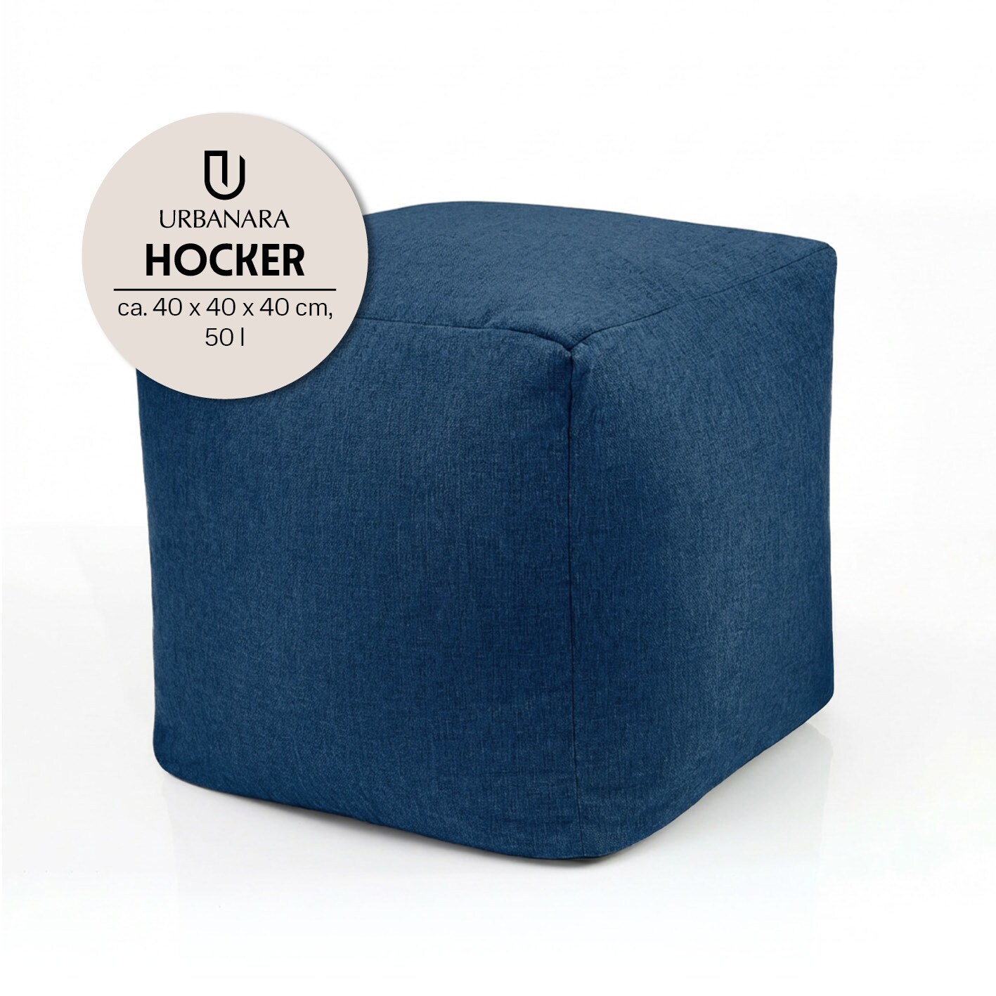 URBANARA Sitzsack-Hocker 85l blau Basic-Comfort