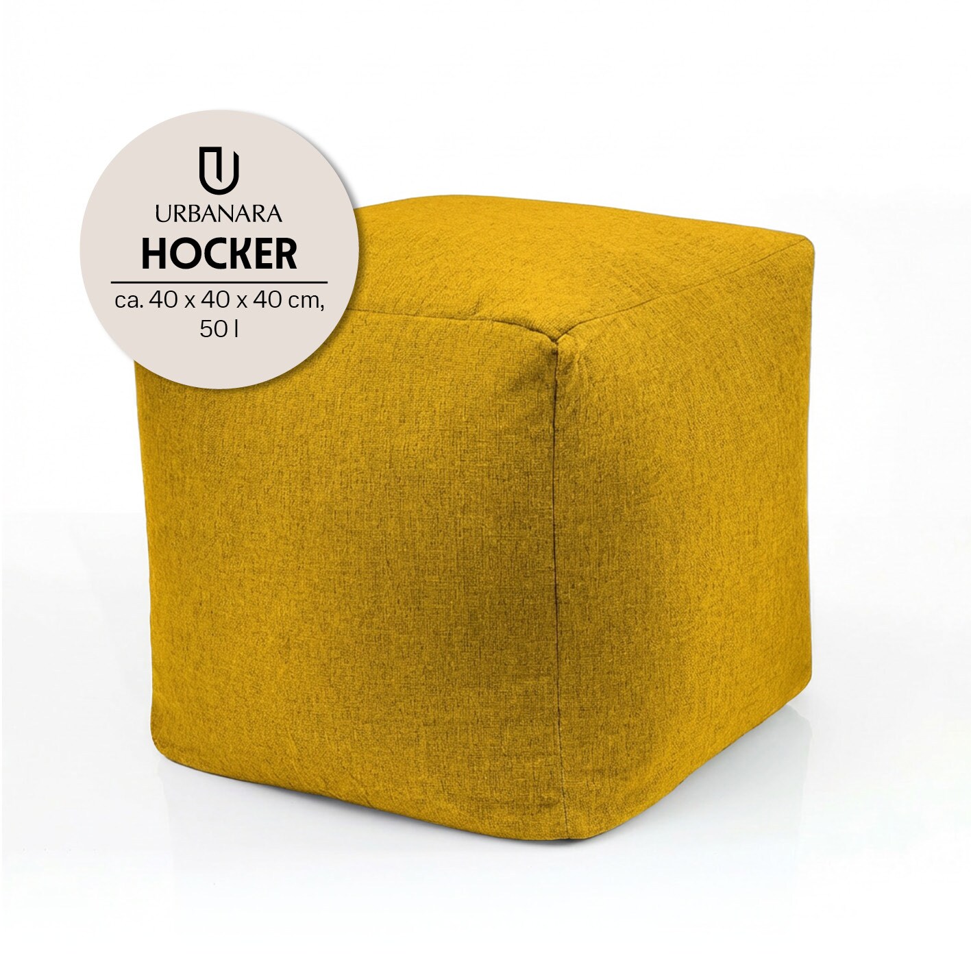 URBANARA Sitzsack-Hocker 85l senfgelb | 04067522098782