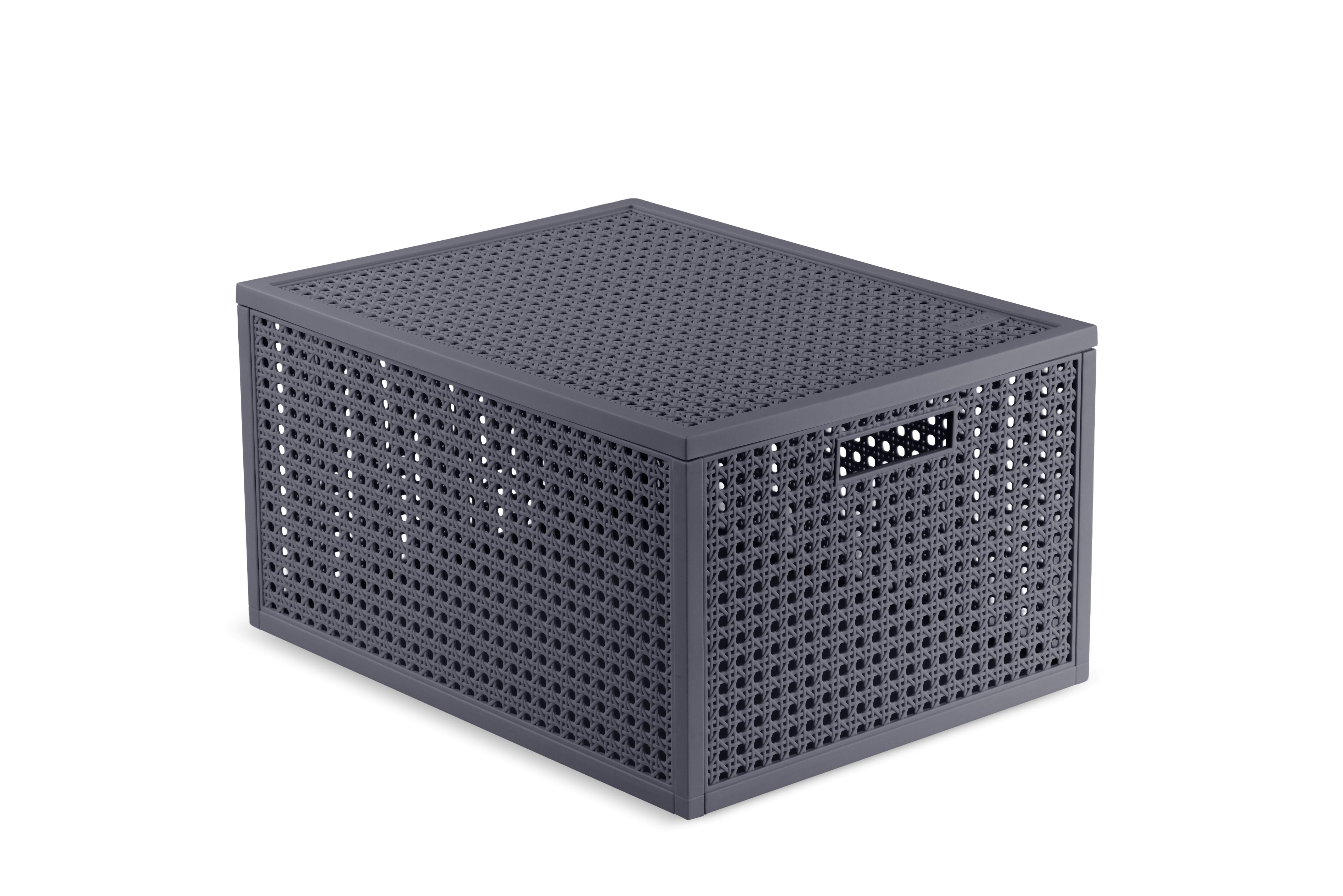 Aufbewahrungsbox Rattanoptik anthrazit ca. 30 x 21 x 38 cm - Bild 1