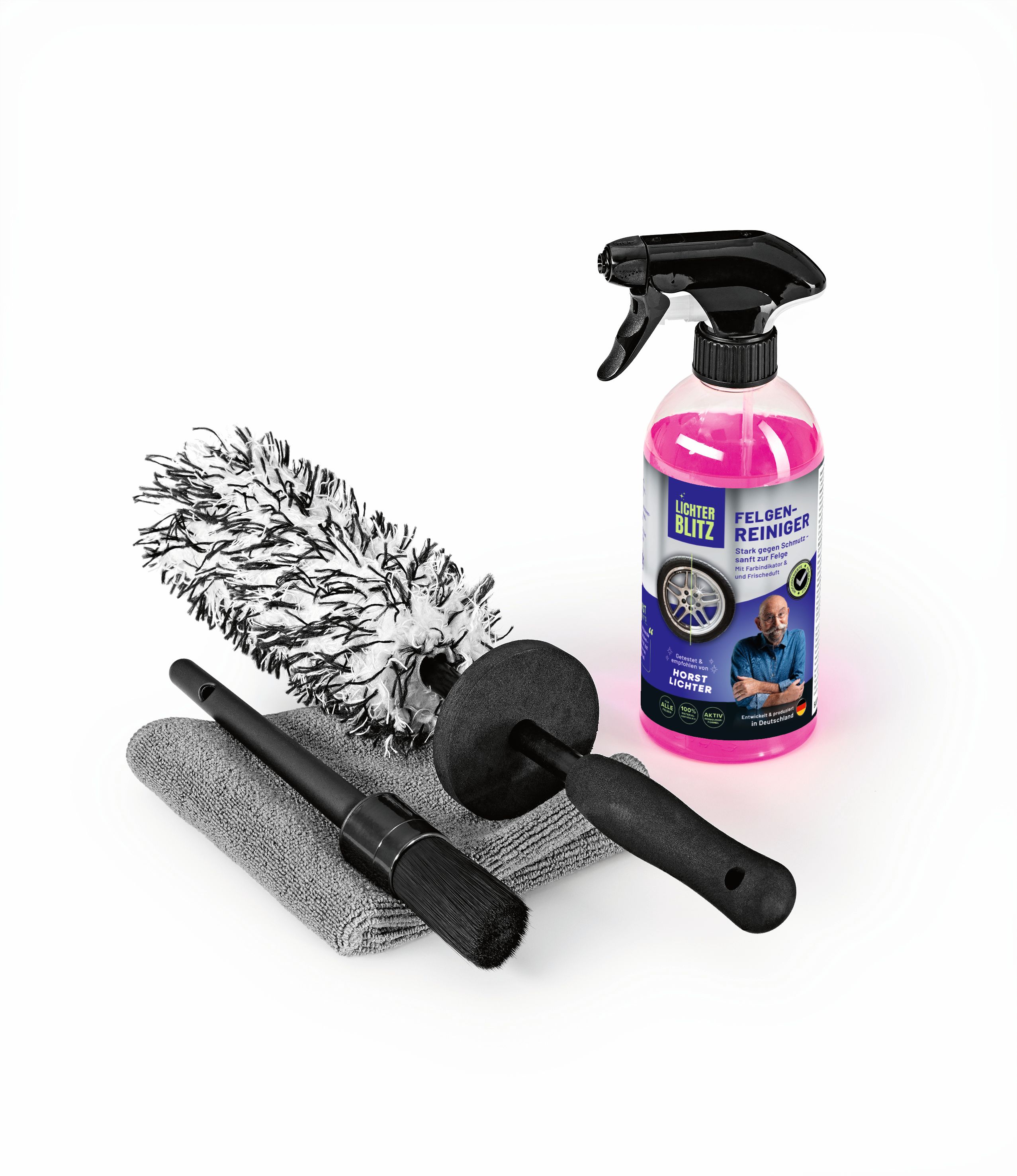 Lichterblitz Felgenreiniger-Set 4-tlg. Felgenb&uuml;rste - Bild 1