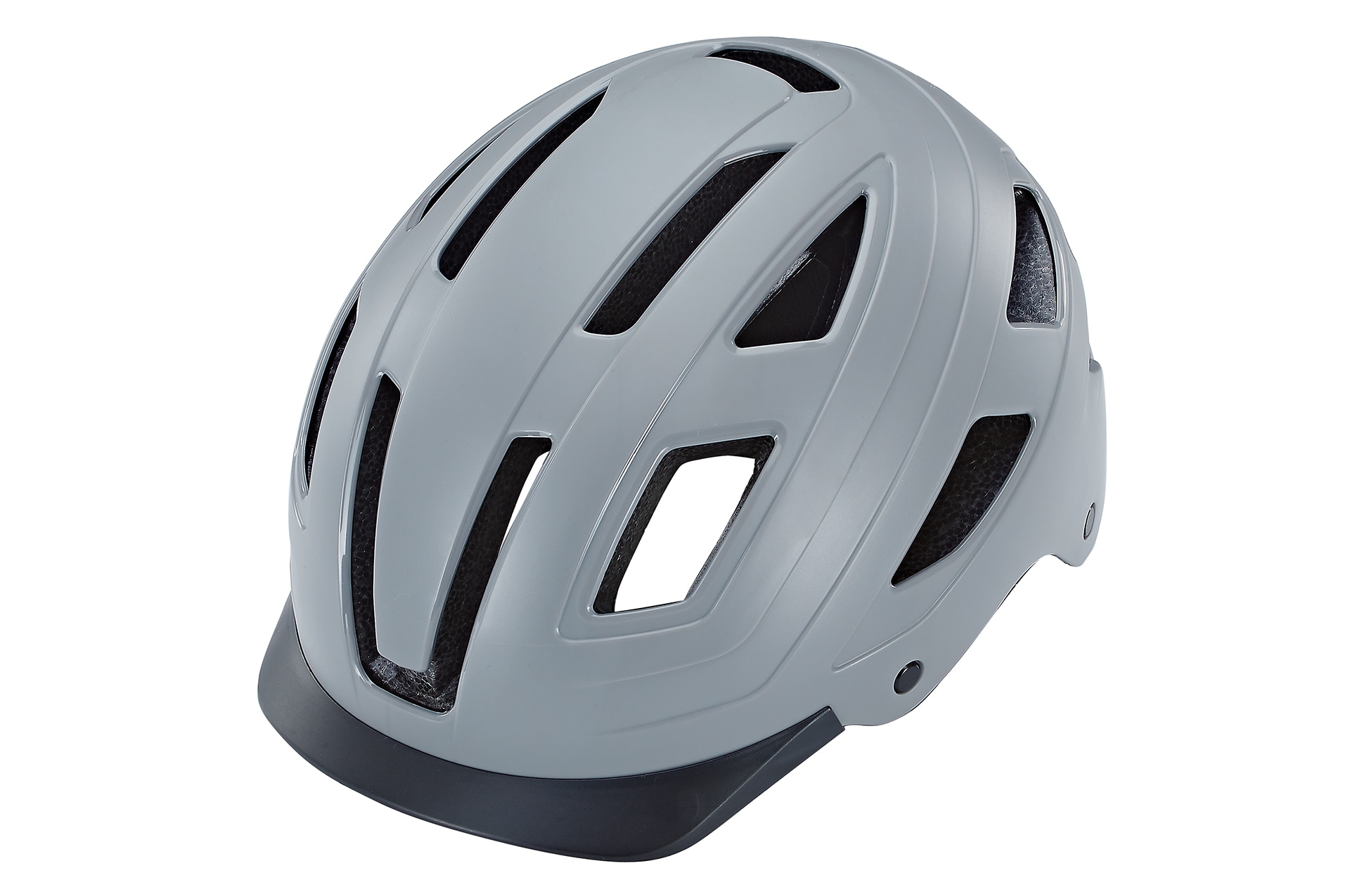 ECO Urban Fahrradhelm, ABS-Hartschale, 
mit LED-Licht und Reflektionsstreifen, Gr&ouml;&szlig;e: 59-61 cm, Farbe: grau - Bild 1