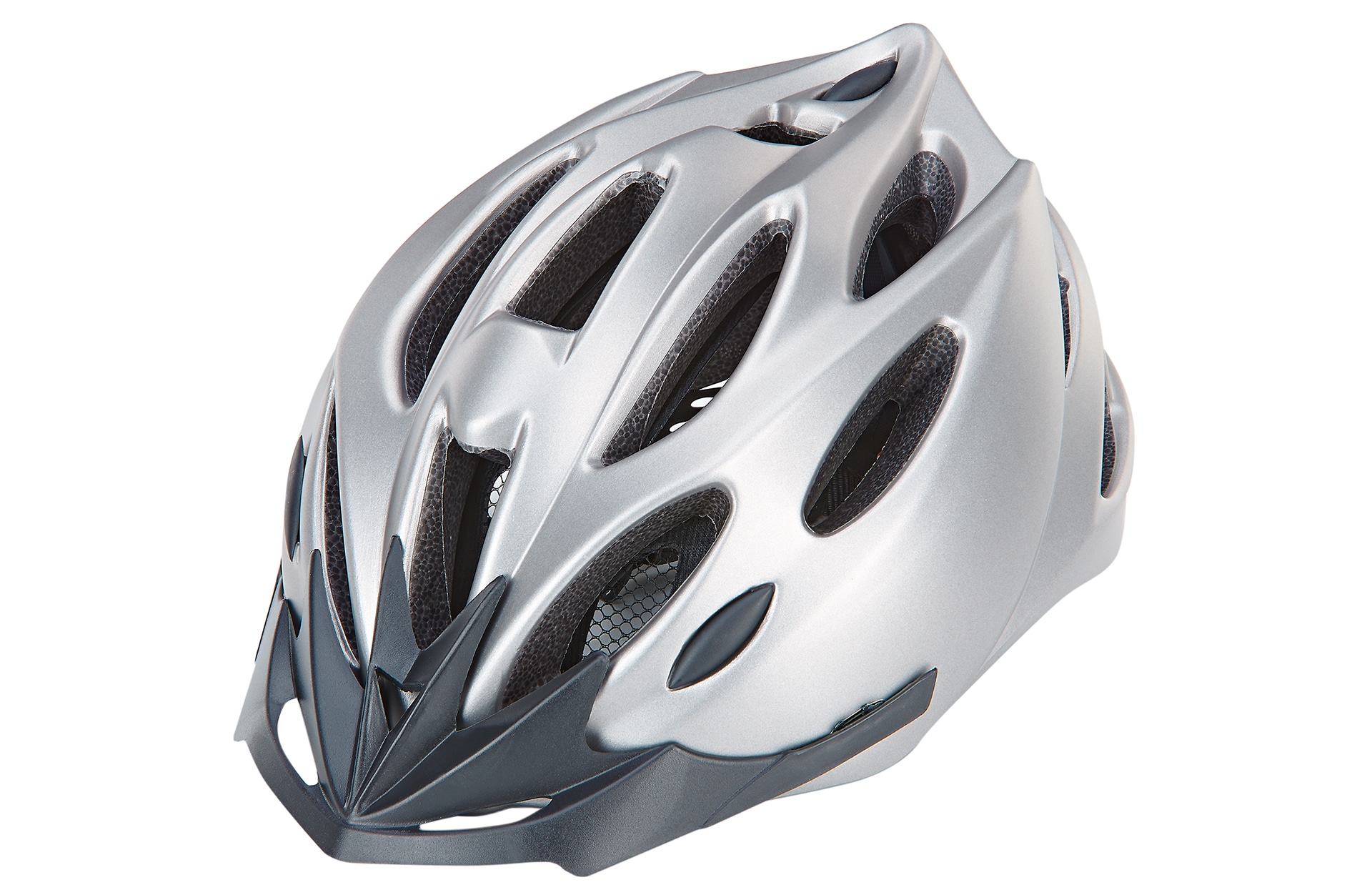 Erwachsenen-Fahrradhelm, Inmold, Gr&ouml;&szlig;e: 55-58 cm, 240 g, Farbe: silber-grau mit Reflexstreifen - Bild 1