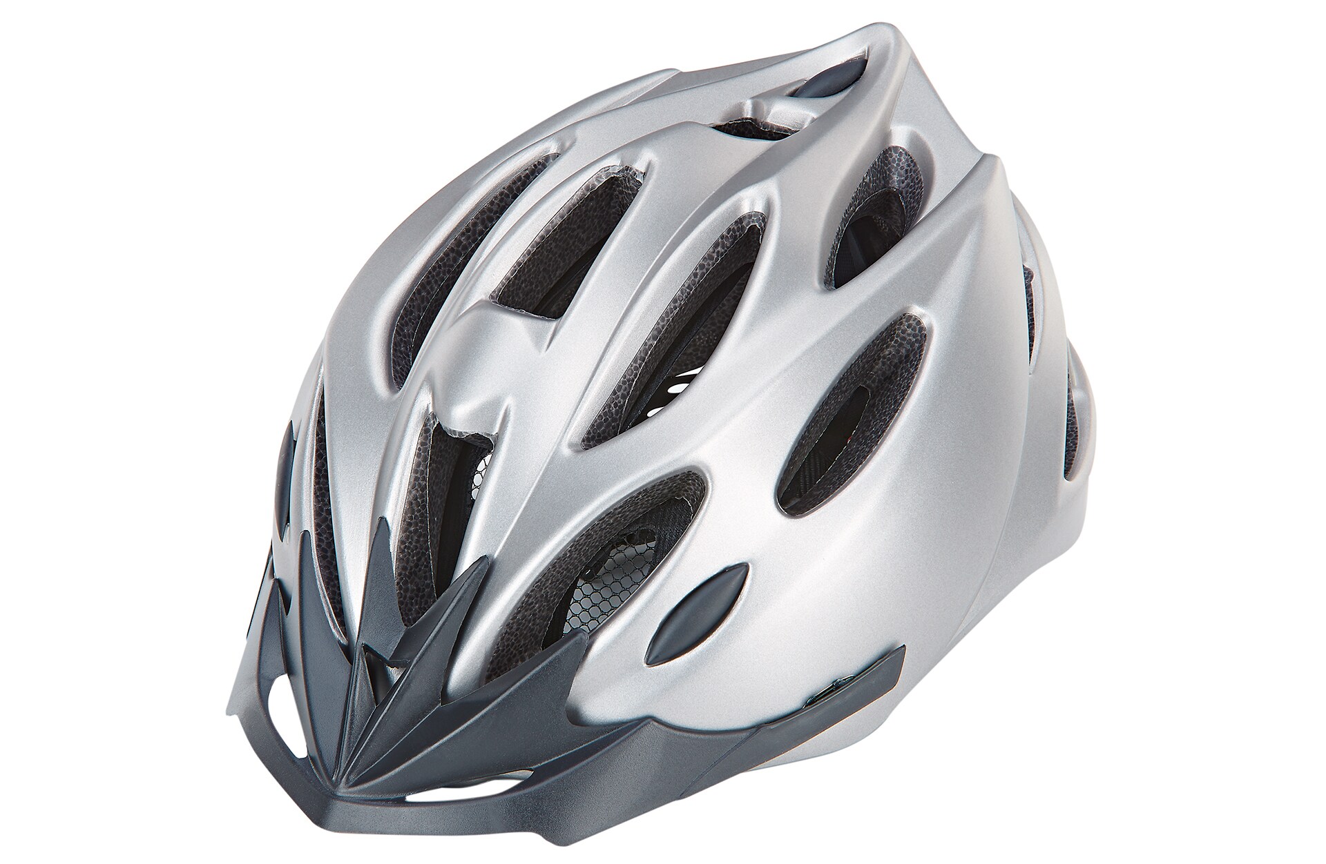 Erwachsenen-Fahrradhelm, Inmold, Gr&ouml;&szlig;e: 58-61 cm, 240 g, Farbe: silber-grau mit Reflexstreifen - Bild 1