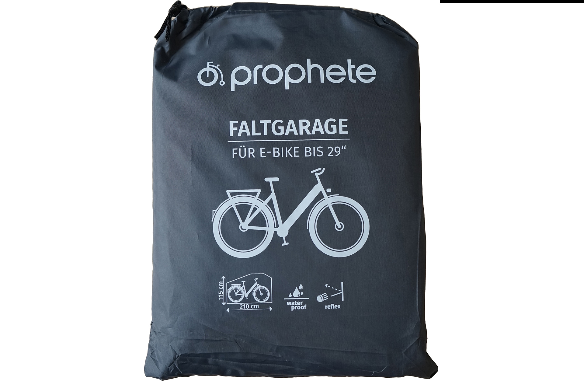 E-Bike Faltgarage, bis 29" E-Bikes, wasser- und winddichtes Material, mit Steckverschluss und Gummizug, zwei &Ouml;ffnungen zur Schlossbefestigung, Gr&ouml;&szlig;e: 210 x 115 x 110, Farbe: schwarz - Bild 1