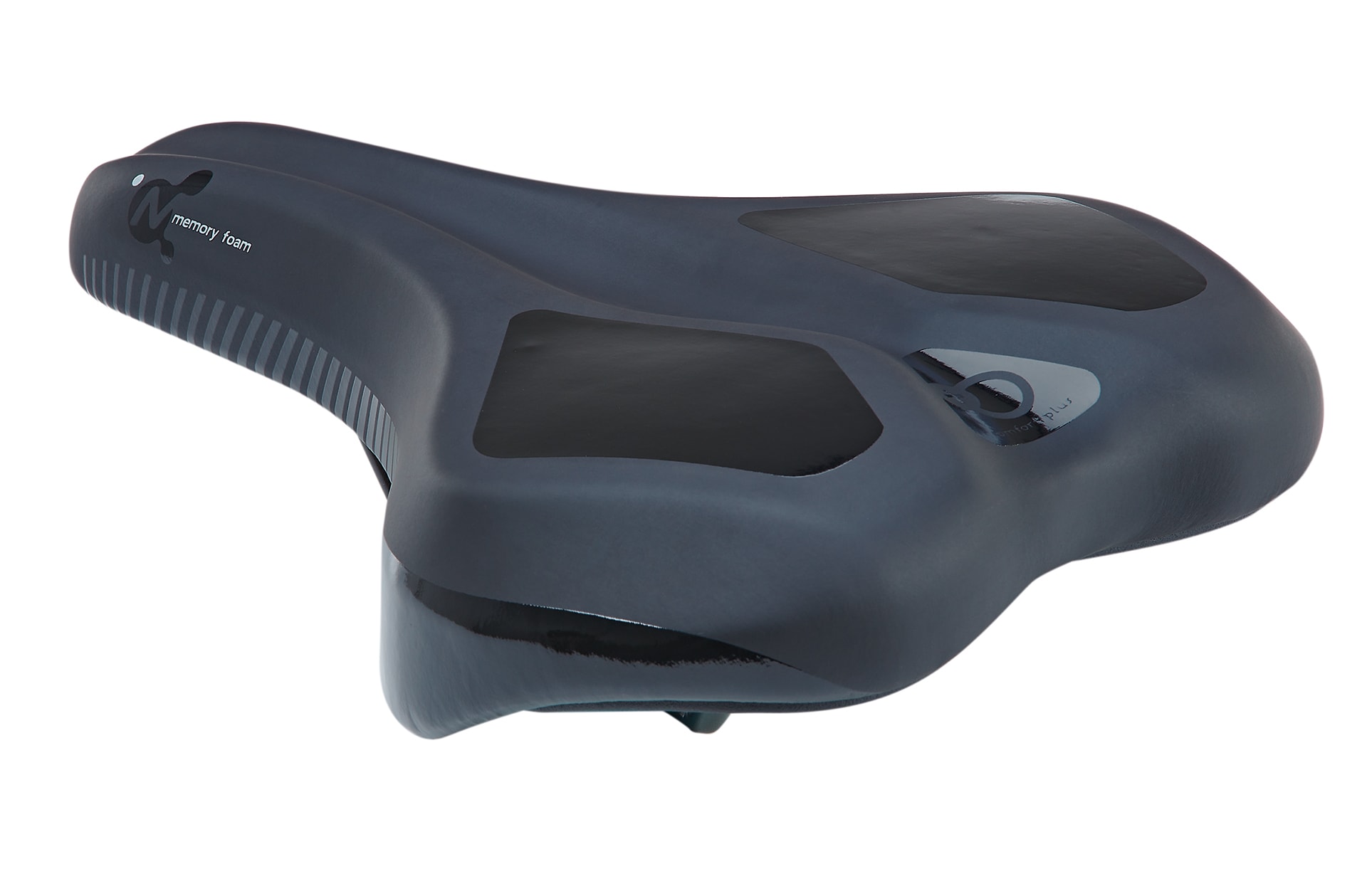 Touren-City-Sattel, mit Memory Foam Technologie, mit Fixierungsskala, Farbe: schwarz - Bild 1