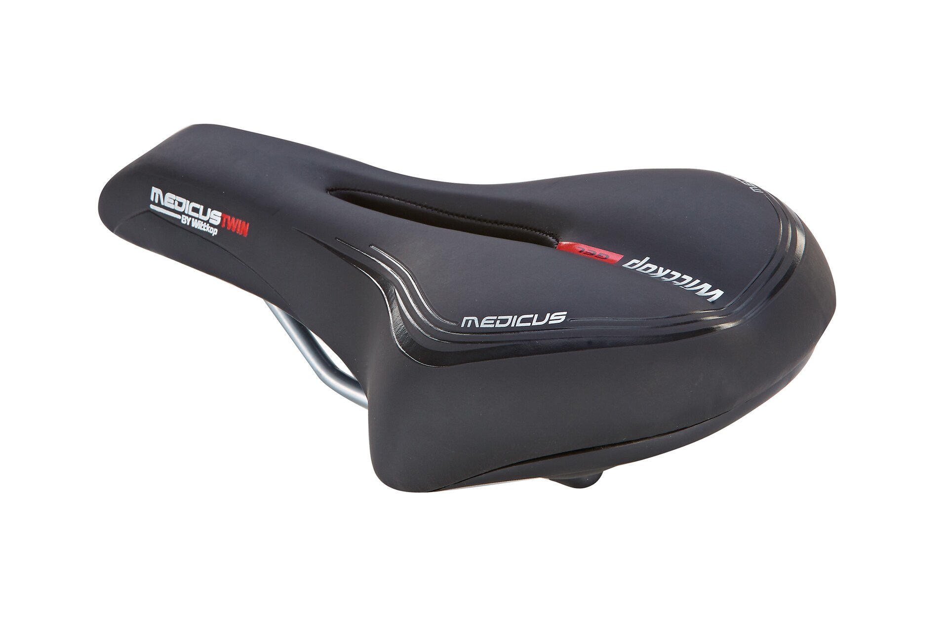 Gesundheits-Sattel Trekking "Medicus", mit Geleinlage und Elastomerd&auml;mpfung, Farbe: schwarz - Bild 1