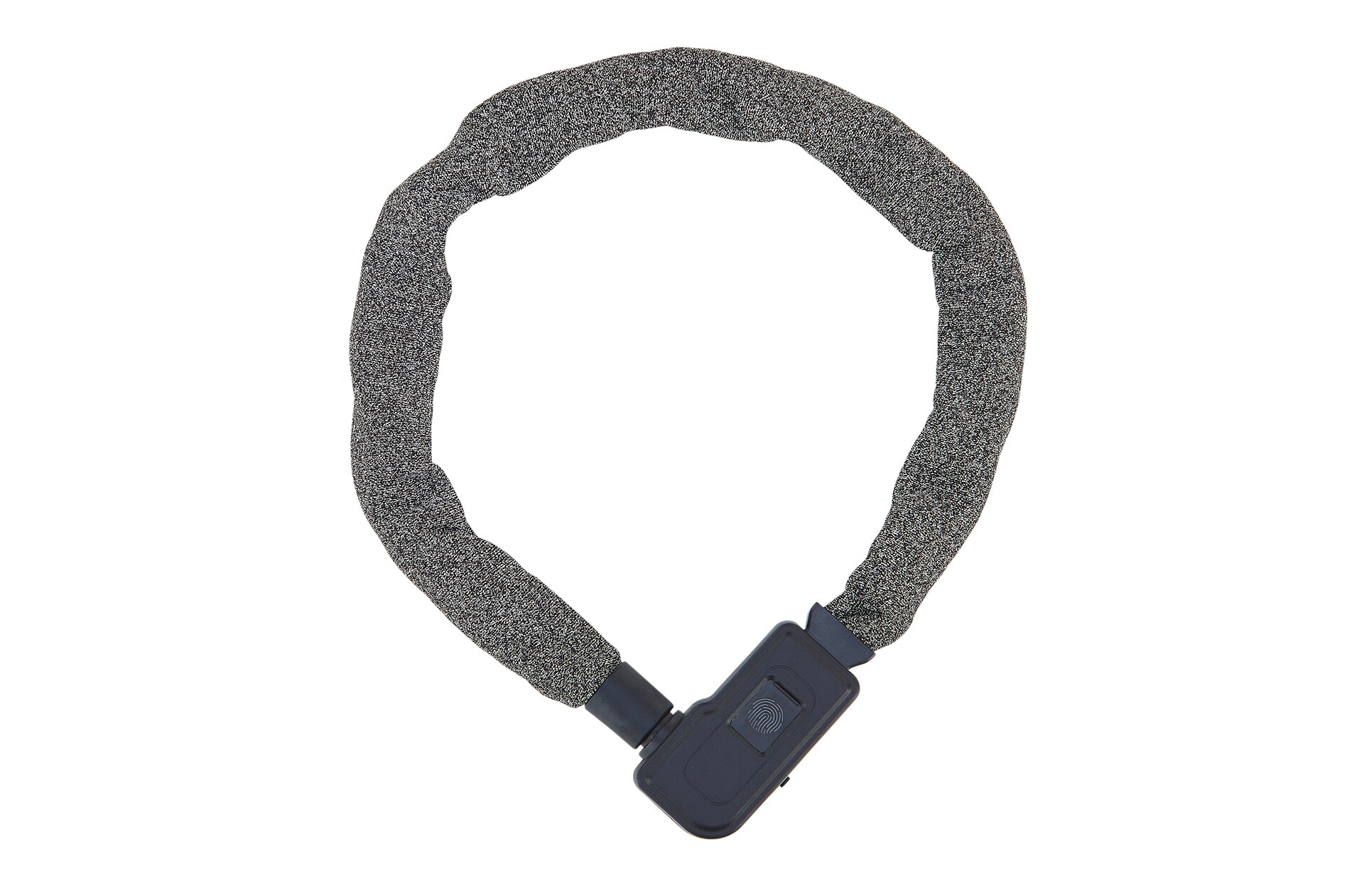 Kettenschloss, mit Fingerabdrucksensor, mit Zahlenwalze, inkl. Halter, Schwarz, L&auml;nge 90 cm - Bild 1