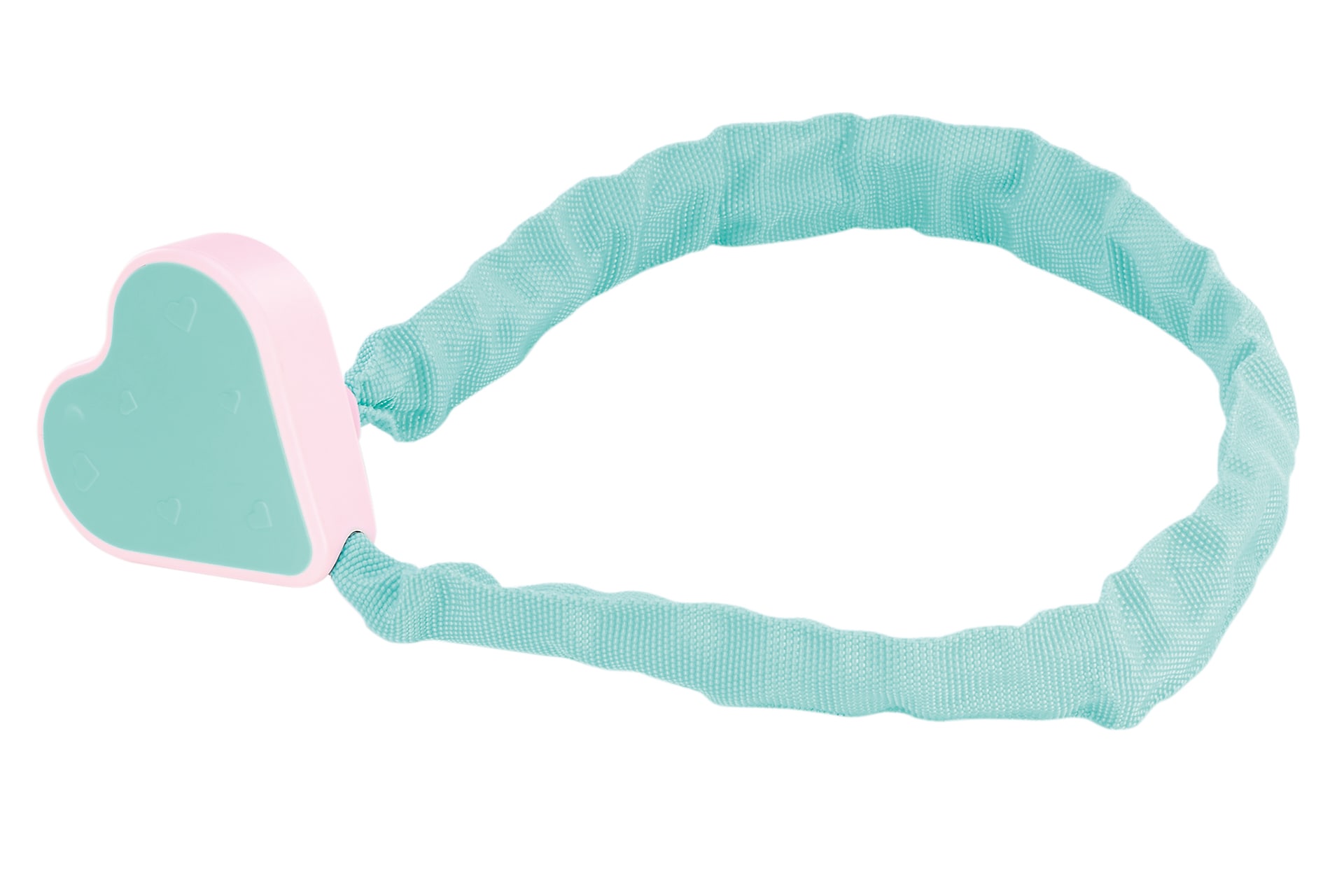 Kettenschloss, inkl. 2 Laser-Cut Schl&uuml;ssel, sehr leicht und flexibel, L&auml;nge: 65 cm, Farbe: t&uuml;rkis, mit Herz-Verschluss - Bild 1