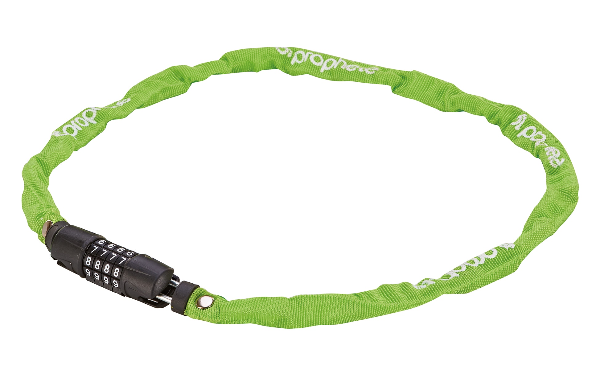 Zahlen-Kettenschloss, 4-Zahlen-Kombination, frei kodierbar, sehr leicht und flexibel, L&auml;nge: 90 cm - Bild 1