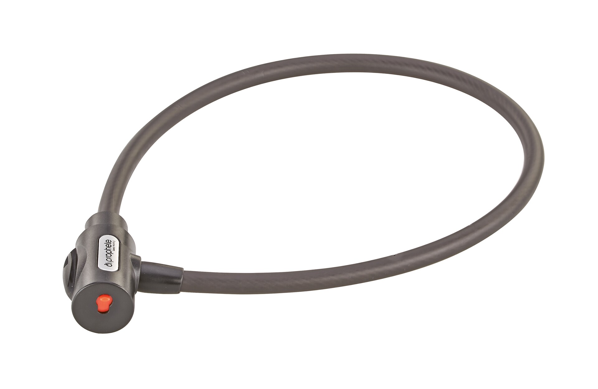 Kabelschloss, inkl. 2 Laser-Cut Schl&uuml;ssel (1x mit LED), Schlie&szlig;automatik, inkl. Halterung f&uuml;r Sattelst&uuml;tze, L&auml;nge: 80 cm - Bild 1