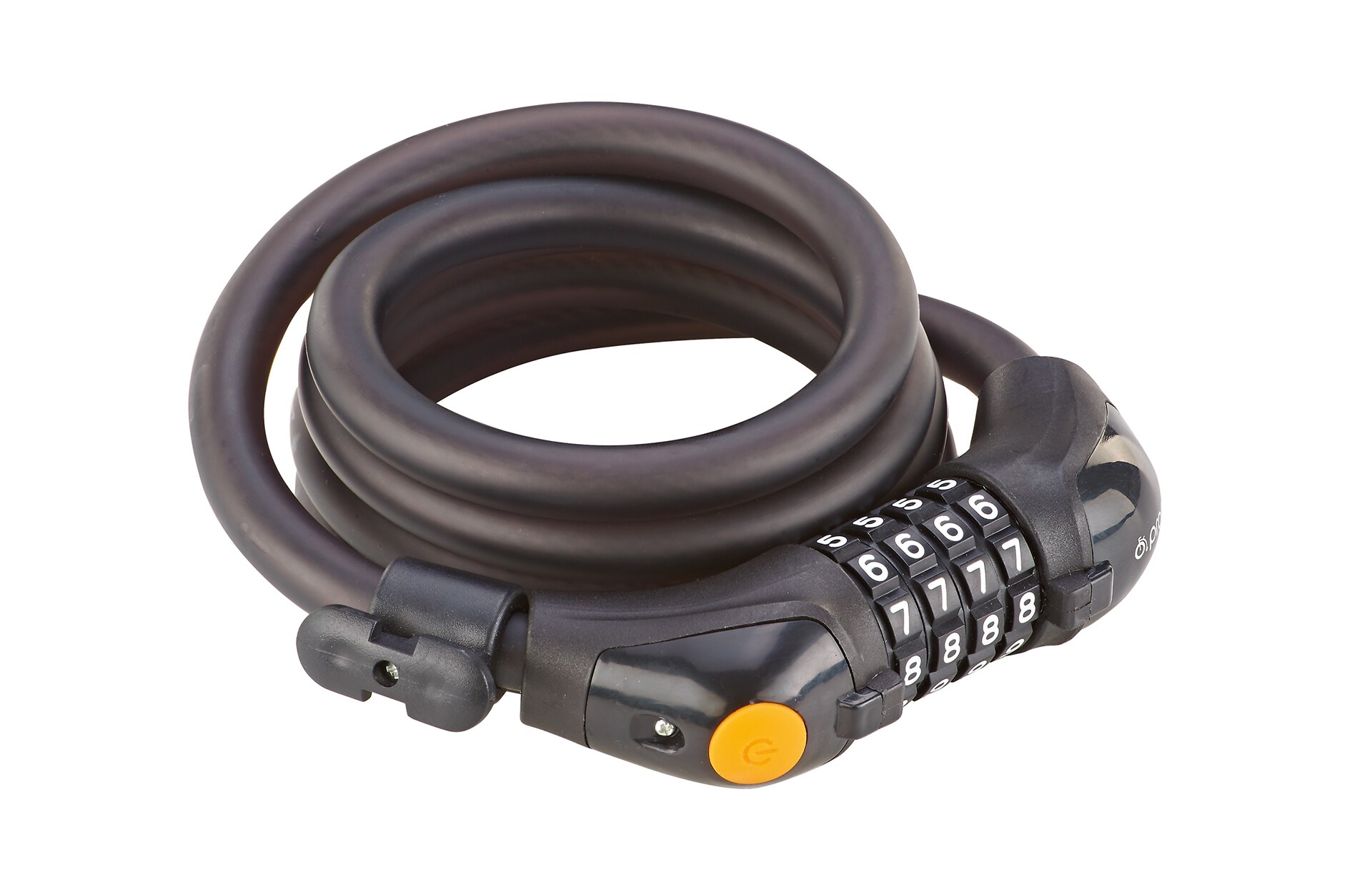 Zahlen-Spiralkabelschloss, 4-Zahlen-Kombination, frei kodierbar, inkl. Rahmenhalterung, L&auml;nge: 150 cm - Bild 1