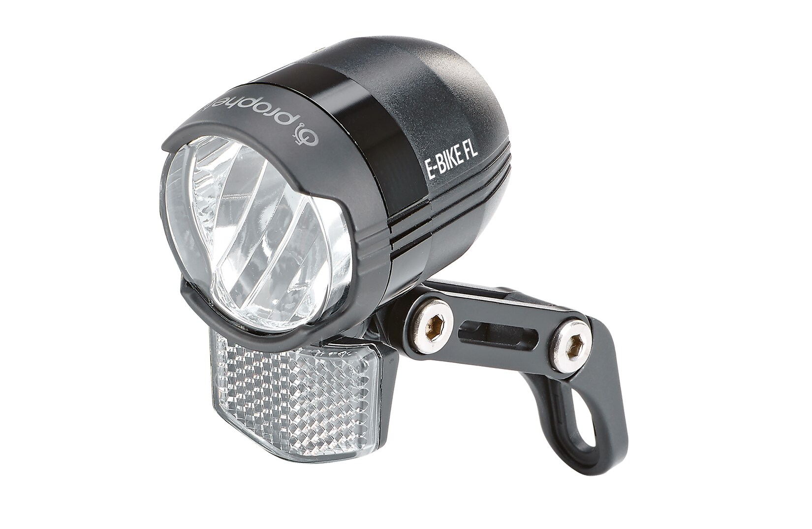 E-Bike Scheinwerfer 100/60 Lux, mit OSRAM LED's, für E-bikes (9-48 V), seitliche Lichtstreifen, integrierter Reflektor
