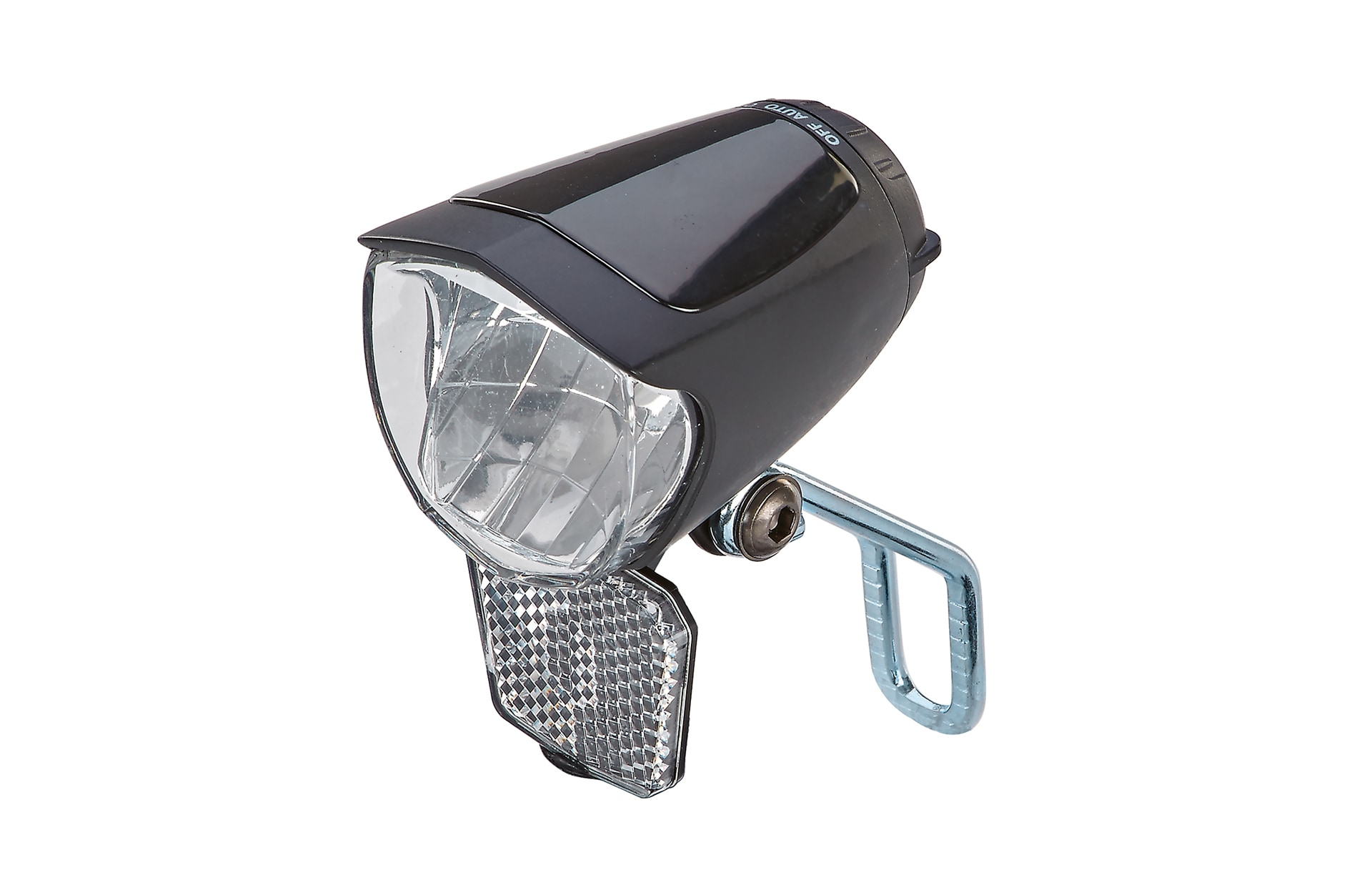 LED-Scheinwerfer 70 Lux, mit Standlicht, f&uuml;r E-Bikes und Naben- und Seitendynamo, abnehmarer Reflektor - Bild 1