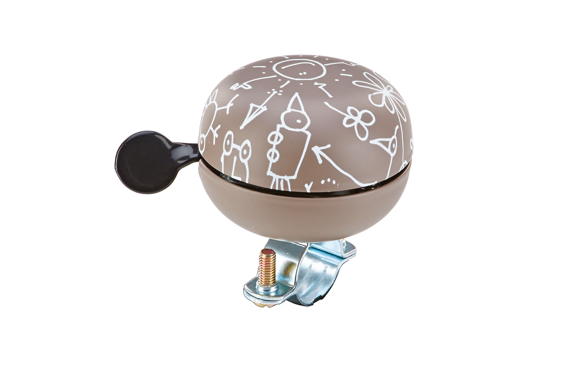 Mini "Ding-Dong" Nostalgie-Klingel, matte Designs, grau - Bild 1