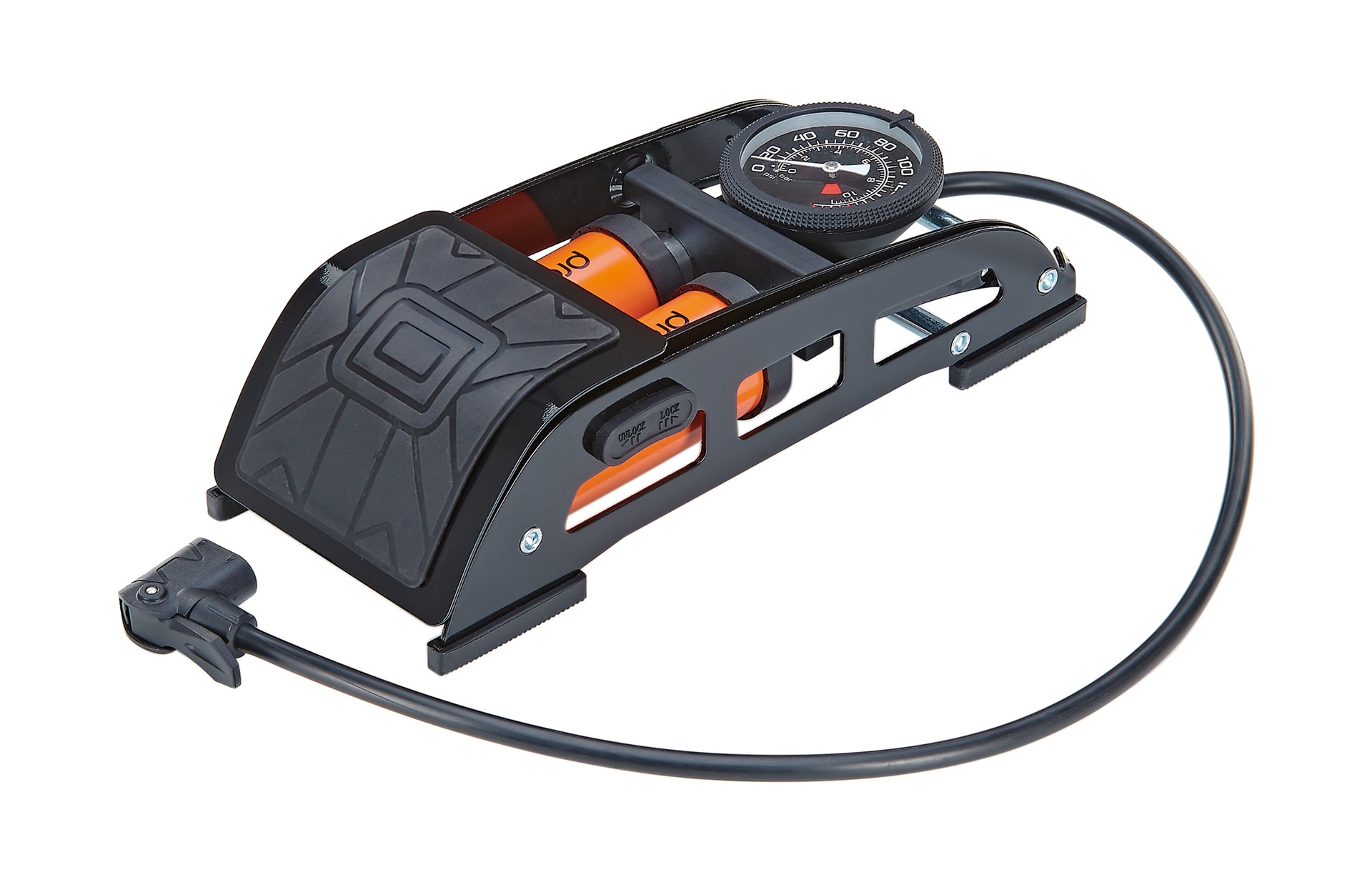 Fu&szlig;pumpe, f&uuml;r alle Ventilarten, mit Manometer, 7 bar, Aluminium - Bild 1