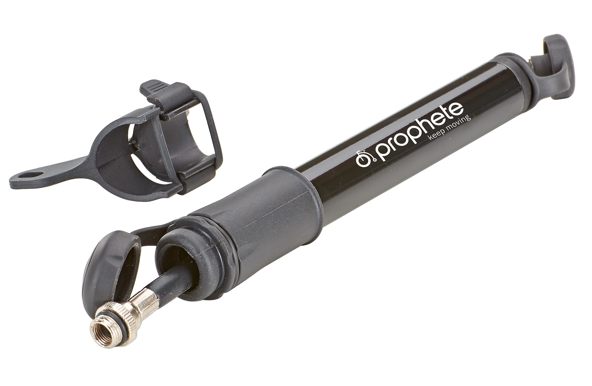 Minipumpe, f&uuml;r alle Ventilarten, 8 bar, inkl. Rahmenhalterung, Transportfach f&uuml;r den Schlauch, farblich sortiert: rot, orange, schwarz, wei&szlig; - Bild 1