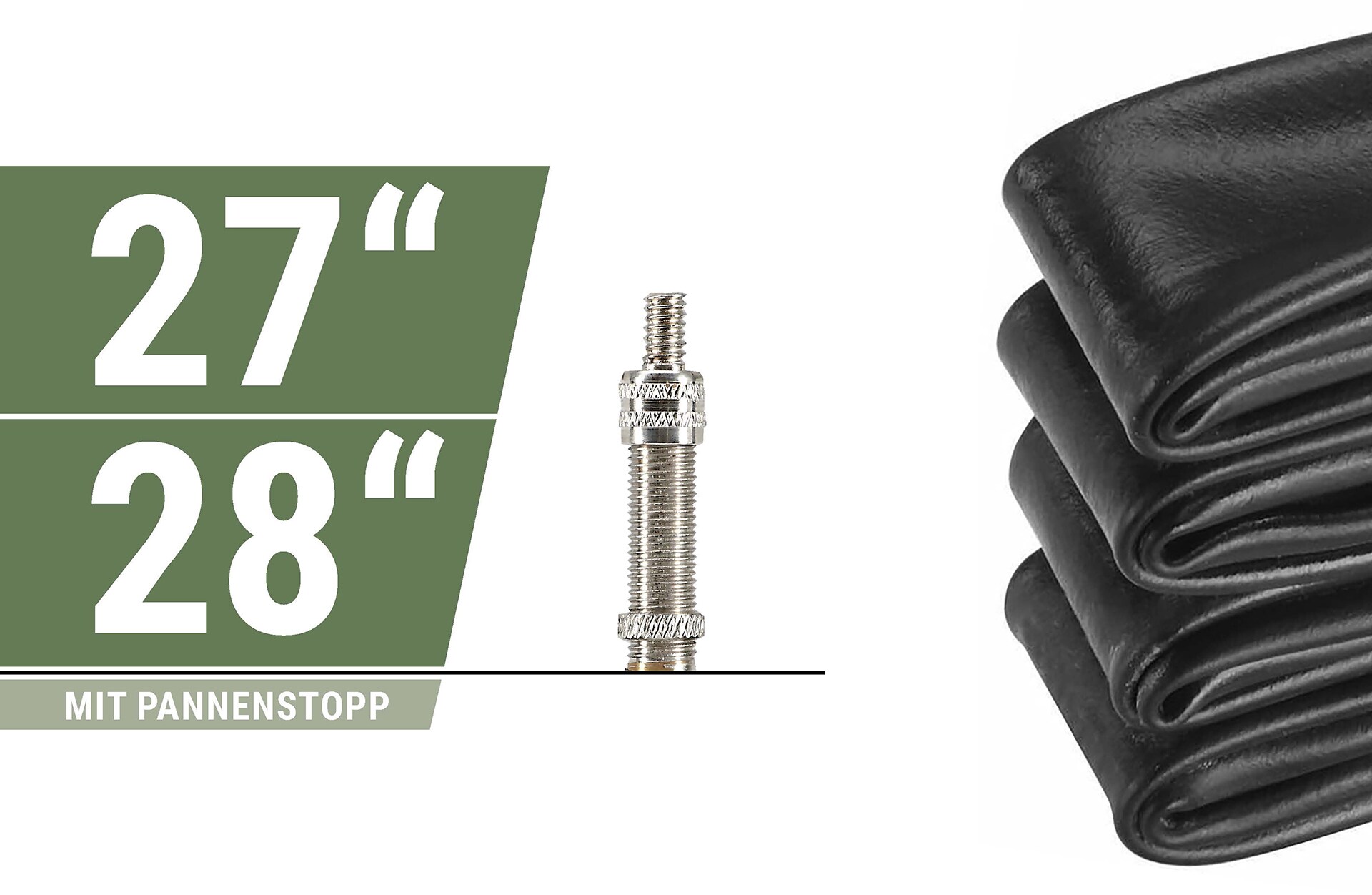 Gruppenschlauch 27" x 1 1/8 - 28" x 1.50, Dunlopventil, mit Pannenstopp - Bild 1