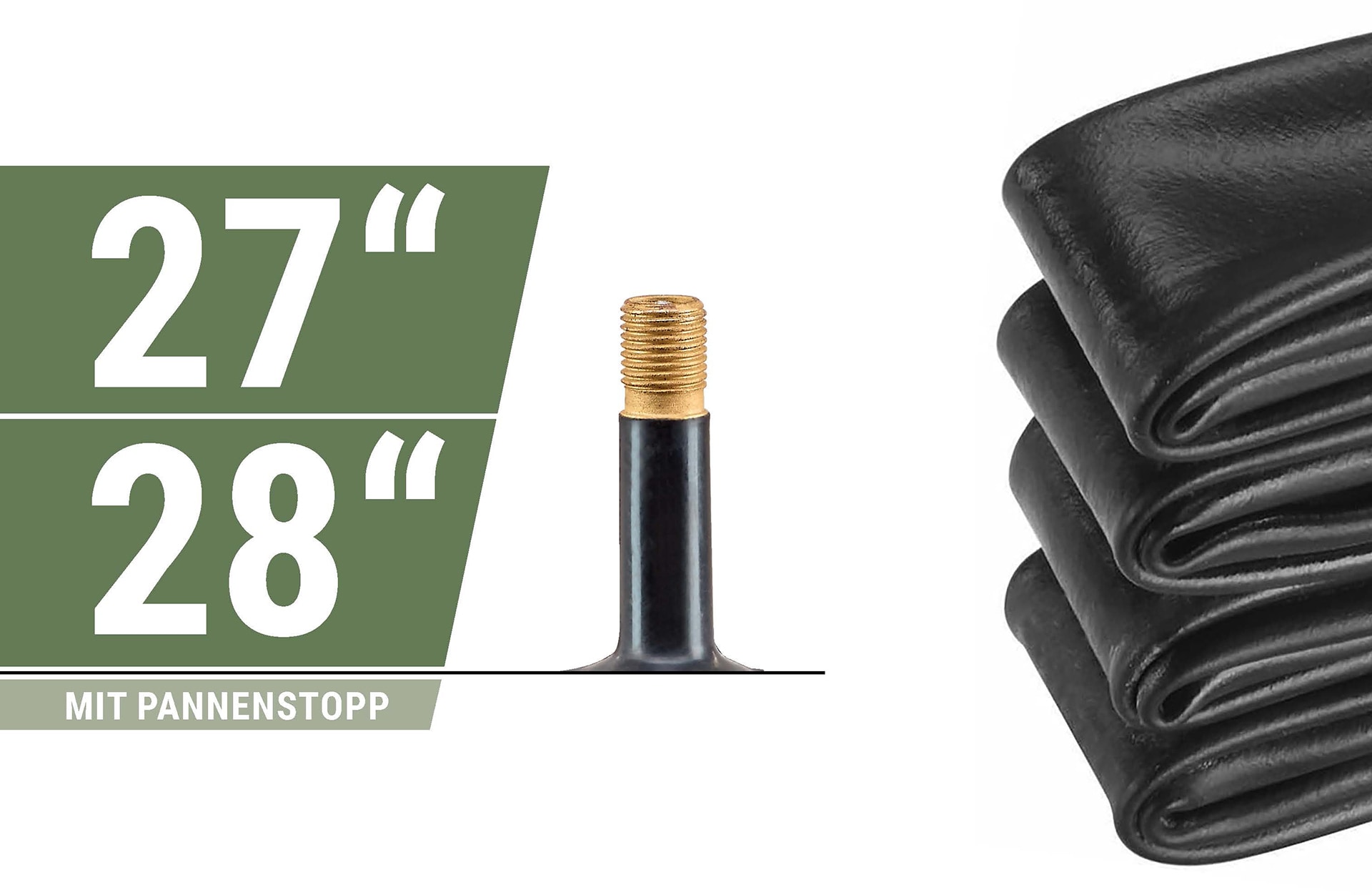 Gruppenschlauch 27" x 1 1/8 - 28" x 1.50, Autoventil, mit Pannenstopp - Bild 1
