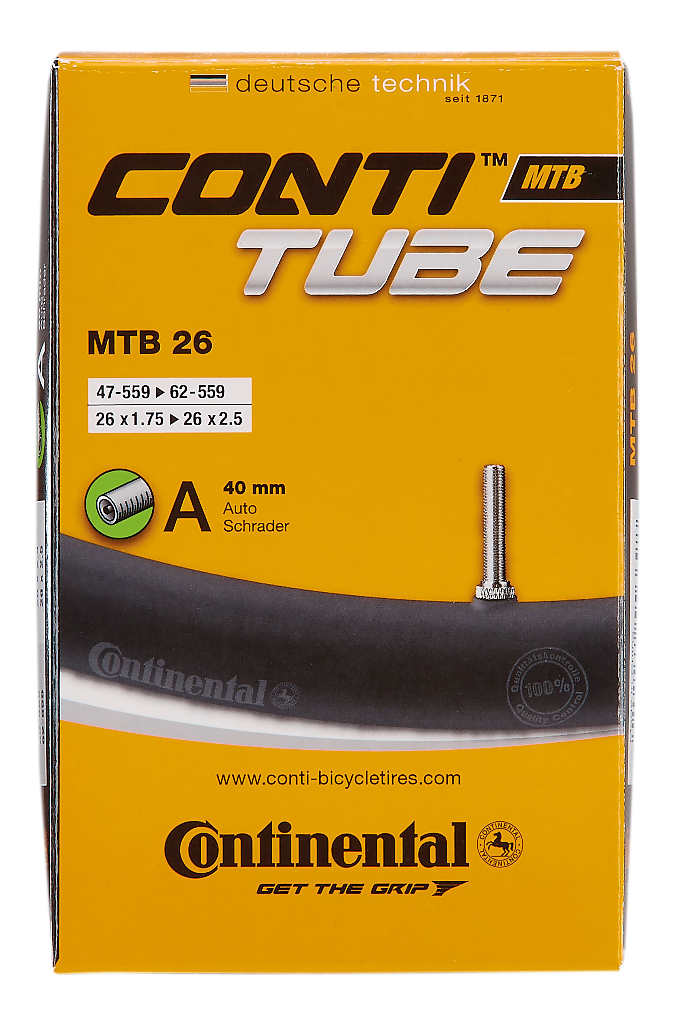 CONTINENTAL-Fahrradschlauch 26" x 1.75 - 2.125, Autoventil - Bild 1