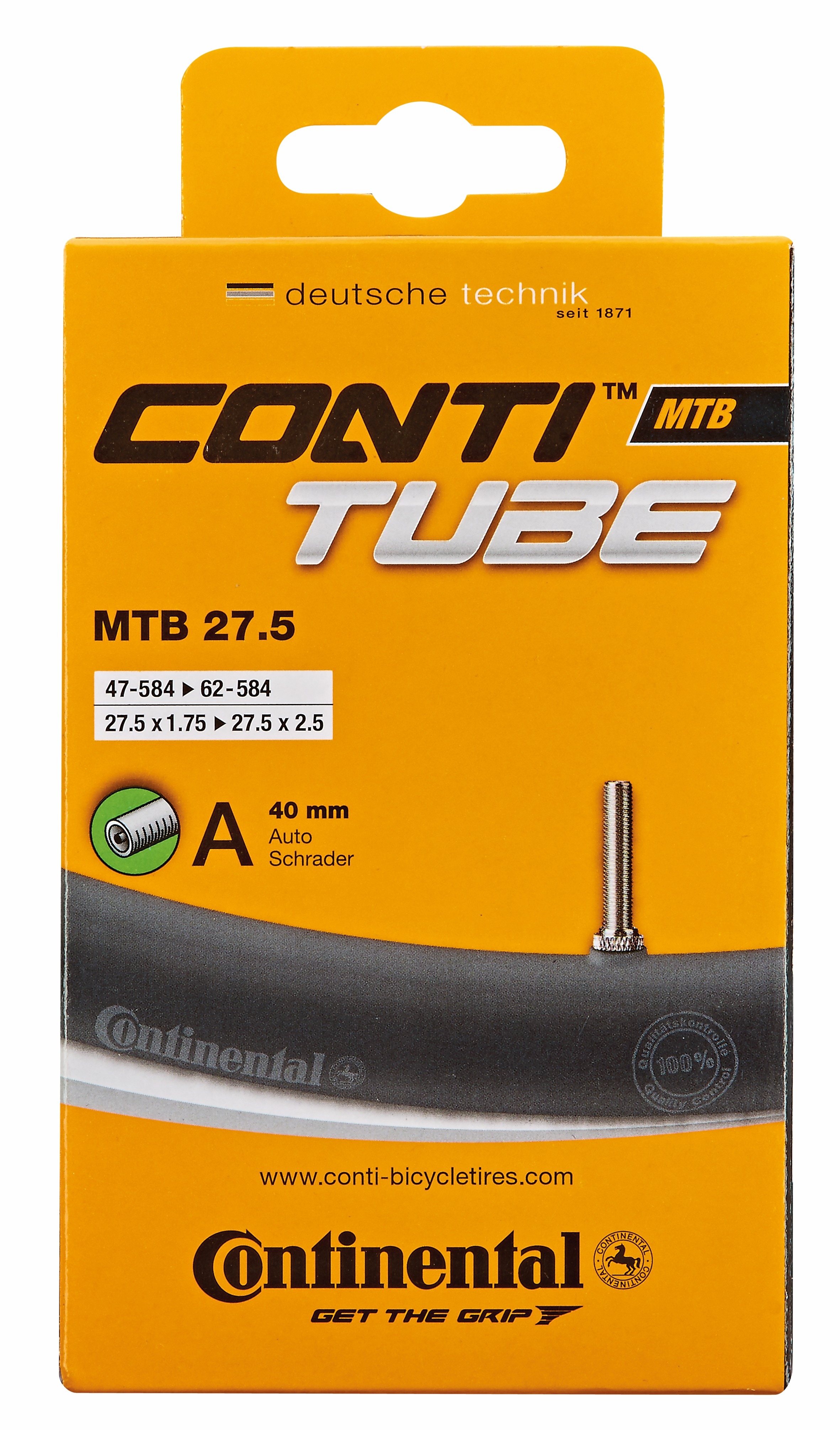 CONTINENTAL Fahrradschlauch 27,5" x 1.75 - 2.50, Autoventil - Bild 1