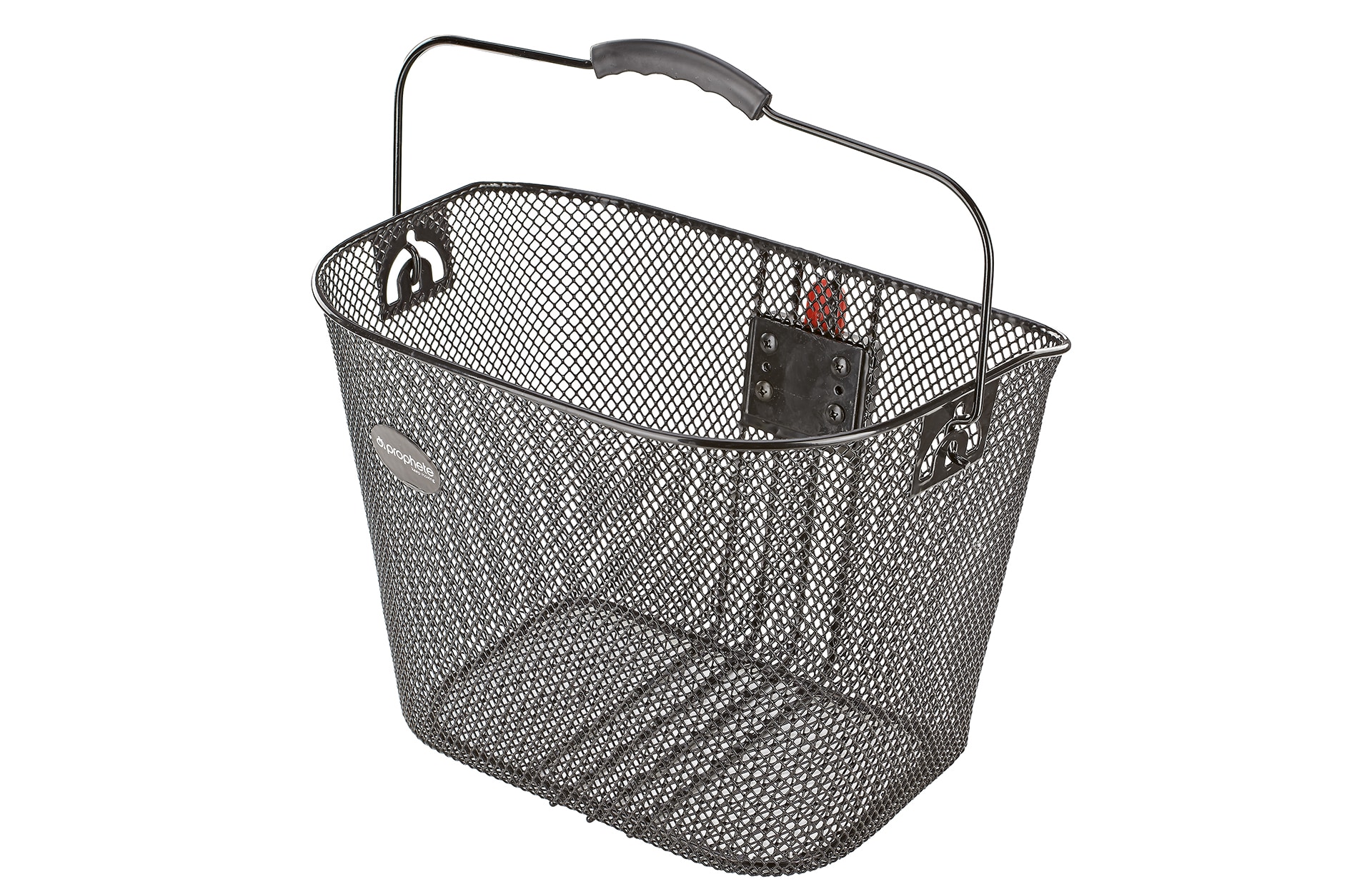 Fahrradkorb, engmaschiges Wabengitter, PE-Kunststoffbeschichtet, Quick-Release Lenkerkorb, Farbe: schwarz - Bild 1